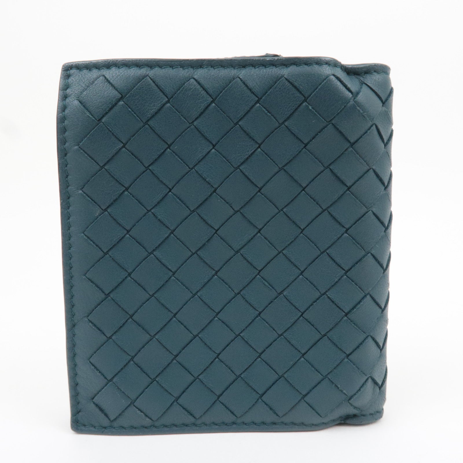 BOTTEGA VENETA Intrecciato Leather Wallet Dark Turquoise