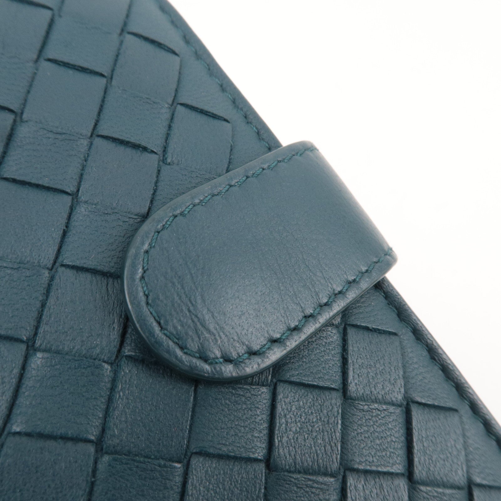 BOTTEGA VENETA Intrecciato Leather Wallet Dark Turquoise