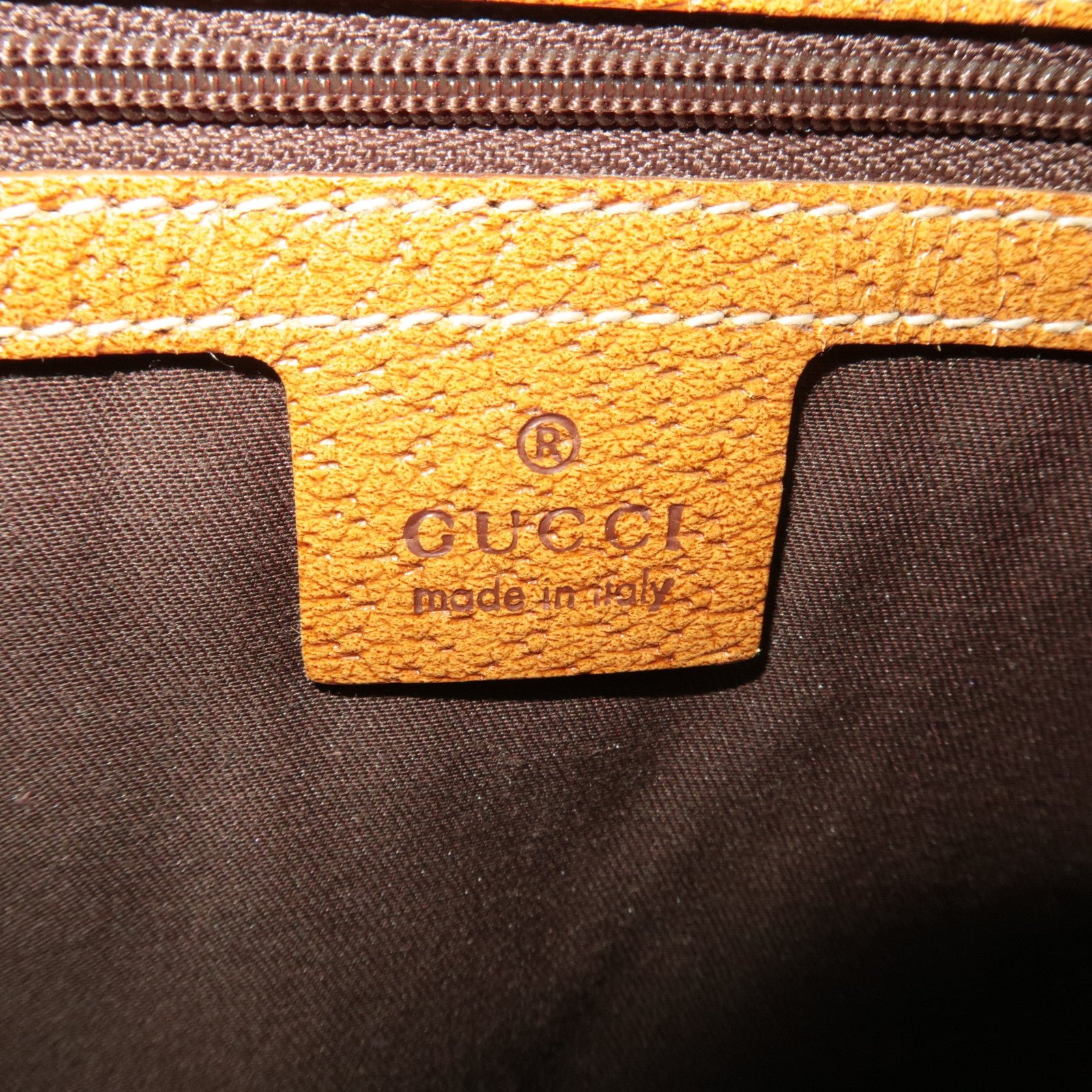 GUCCI GG Canvas Leather Shoulder Bag Beige Brown 124358