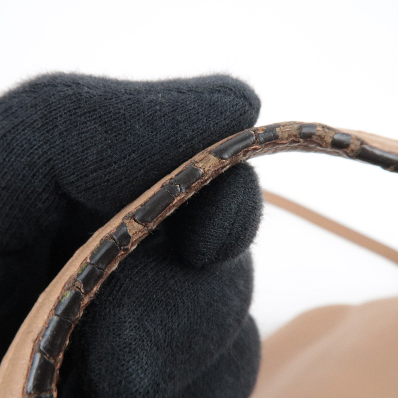 GUCCI Bamboo Daily 2Way Leather Handbag Beige 392013