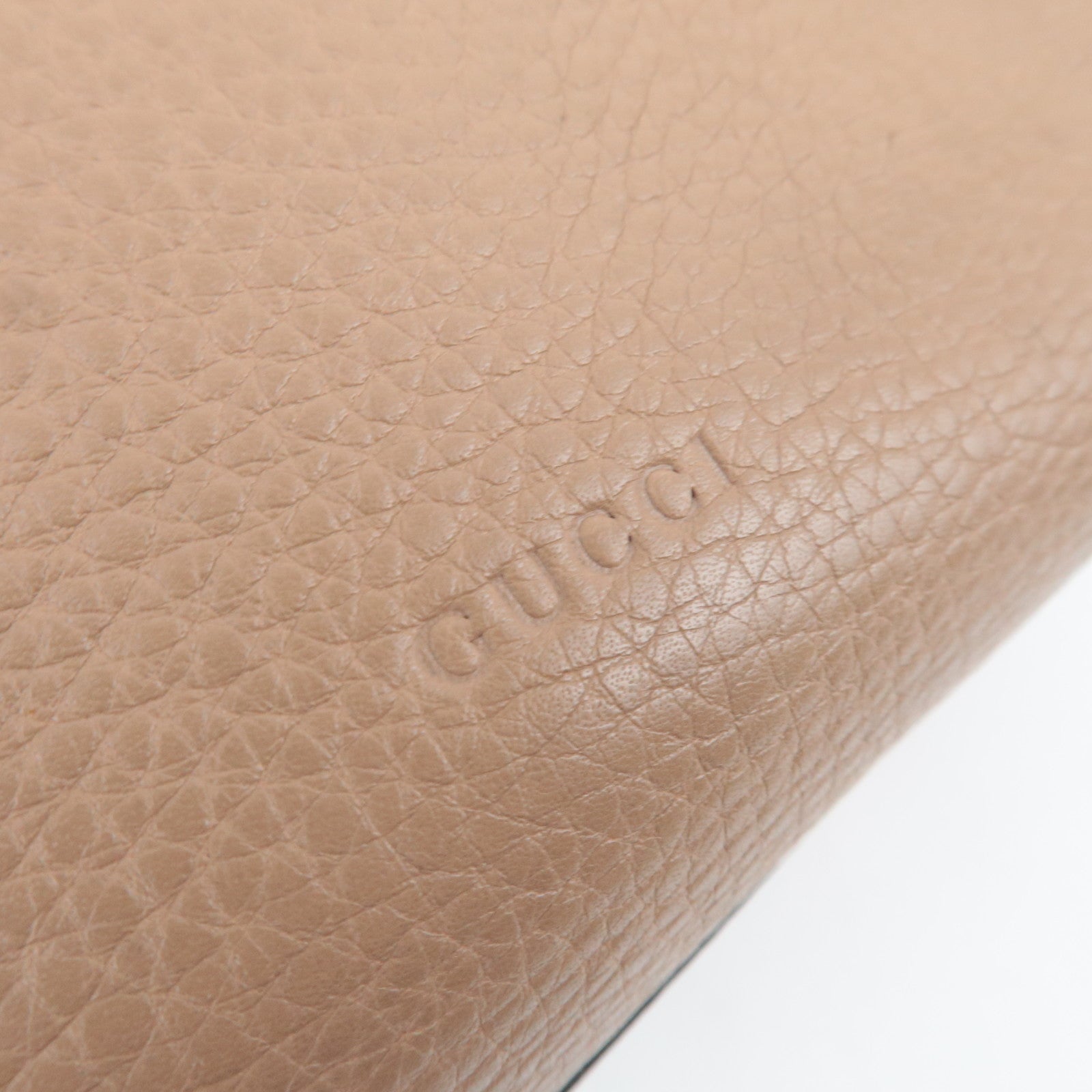 GUCCI Bamboo Daily 2Way Leather Handbag Beige 392013