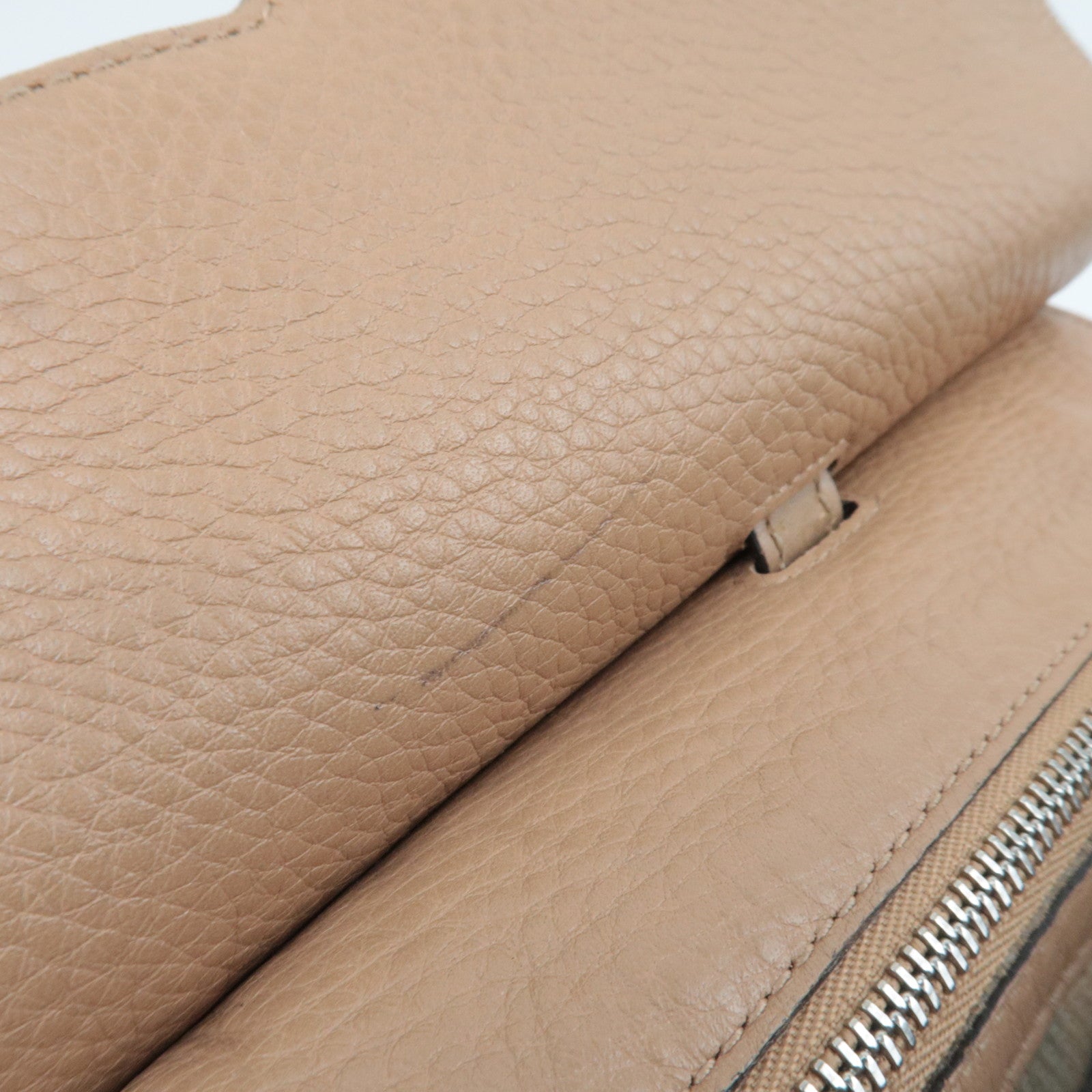 GUCCI Bamboo Daily 2Way Leather Handbag Beige 392013