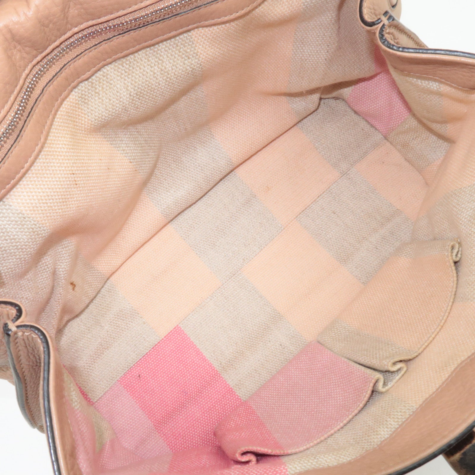 GUCCI Bamboo Daily 2Way Leather Handbag Beige 392013