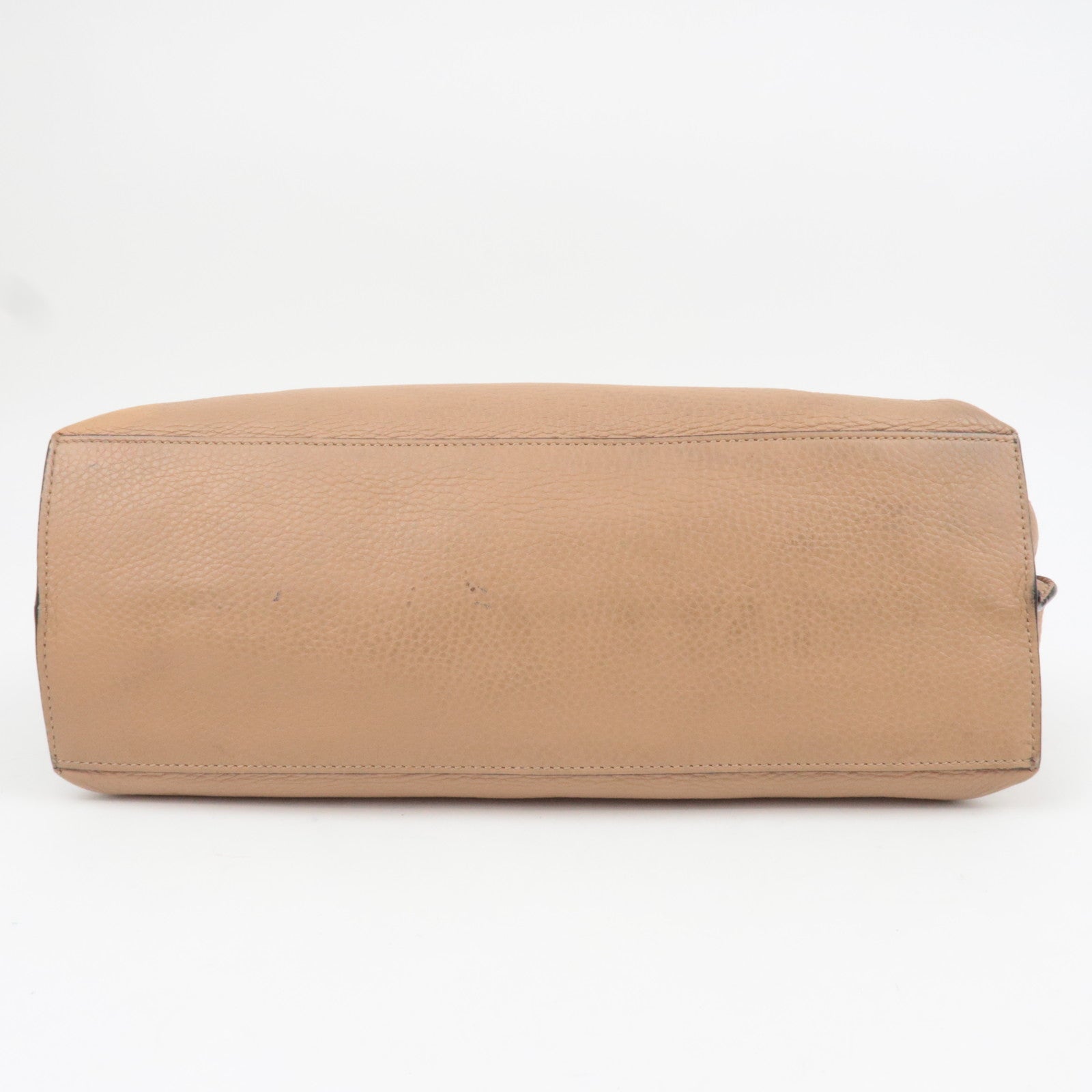 GUCCI Bamboo Daily 2Way Leather Handbag Beige 392013