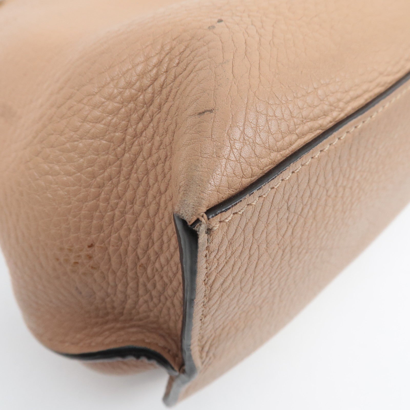 GUCCI Bamboo Daily 2Way Leather Handbag Beige 392013