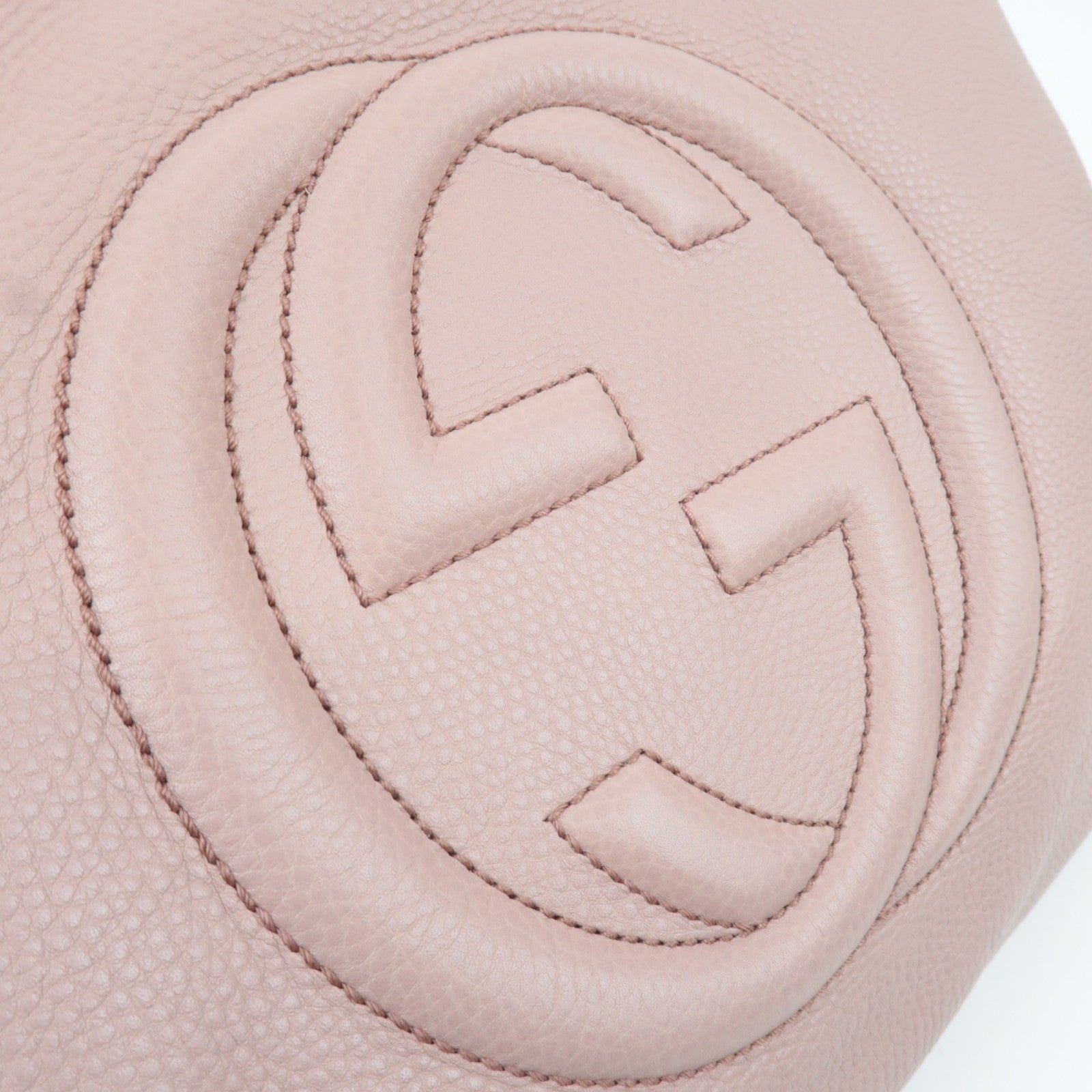 GUCCI Soho Interlocking G Leather Chain Shoulder Bag Pink 308982