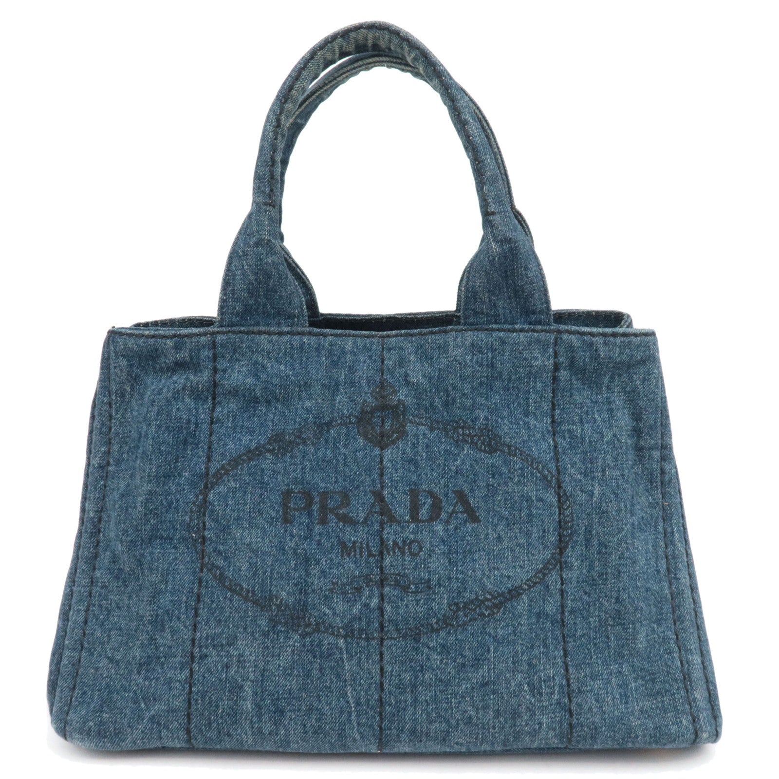 PRADA Canapa Medium Denim Tote Bag Blue B1877B87077