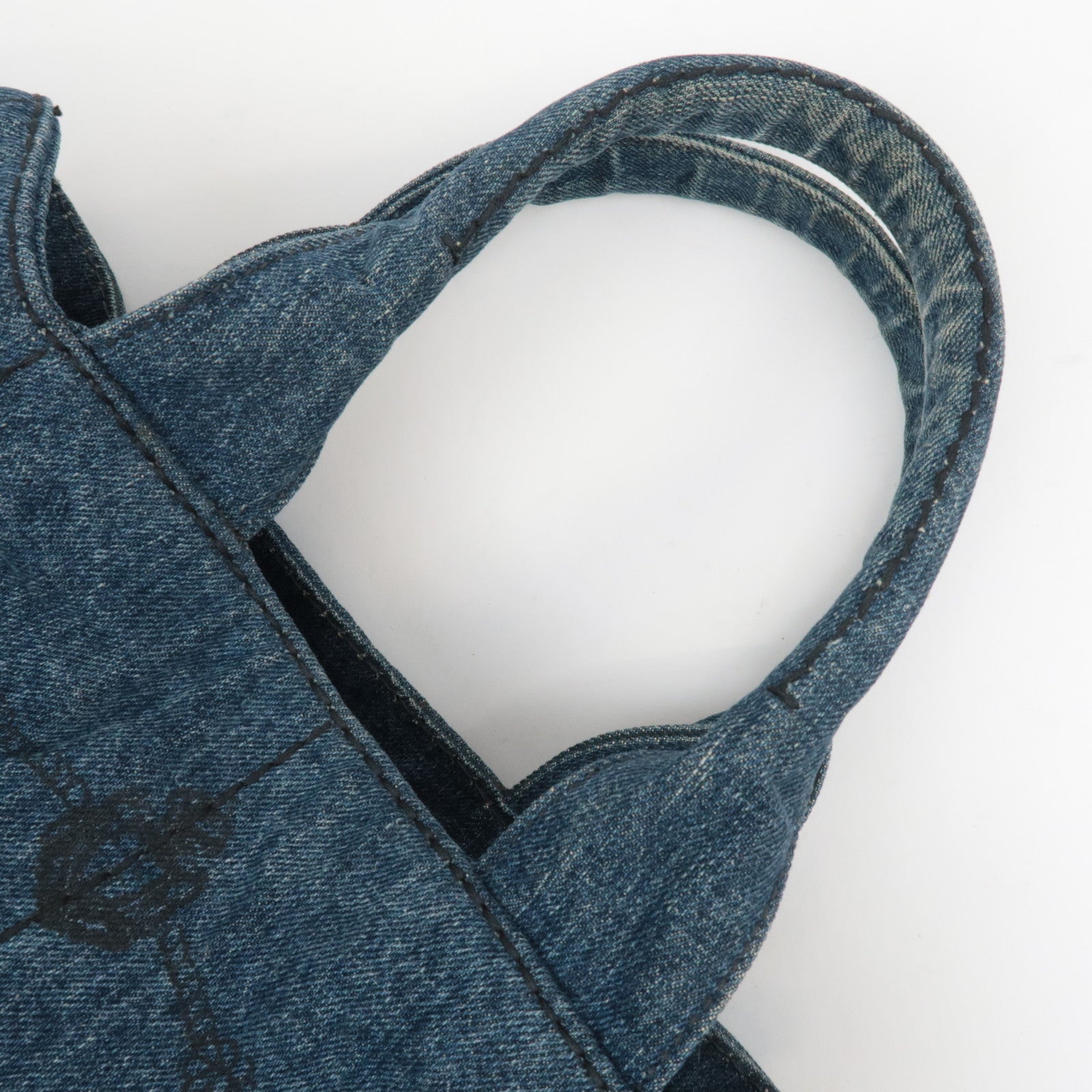 PRADA Canapa Medium Denim Tote Bag Blue B1877B