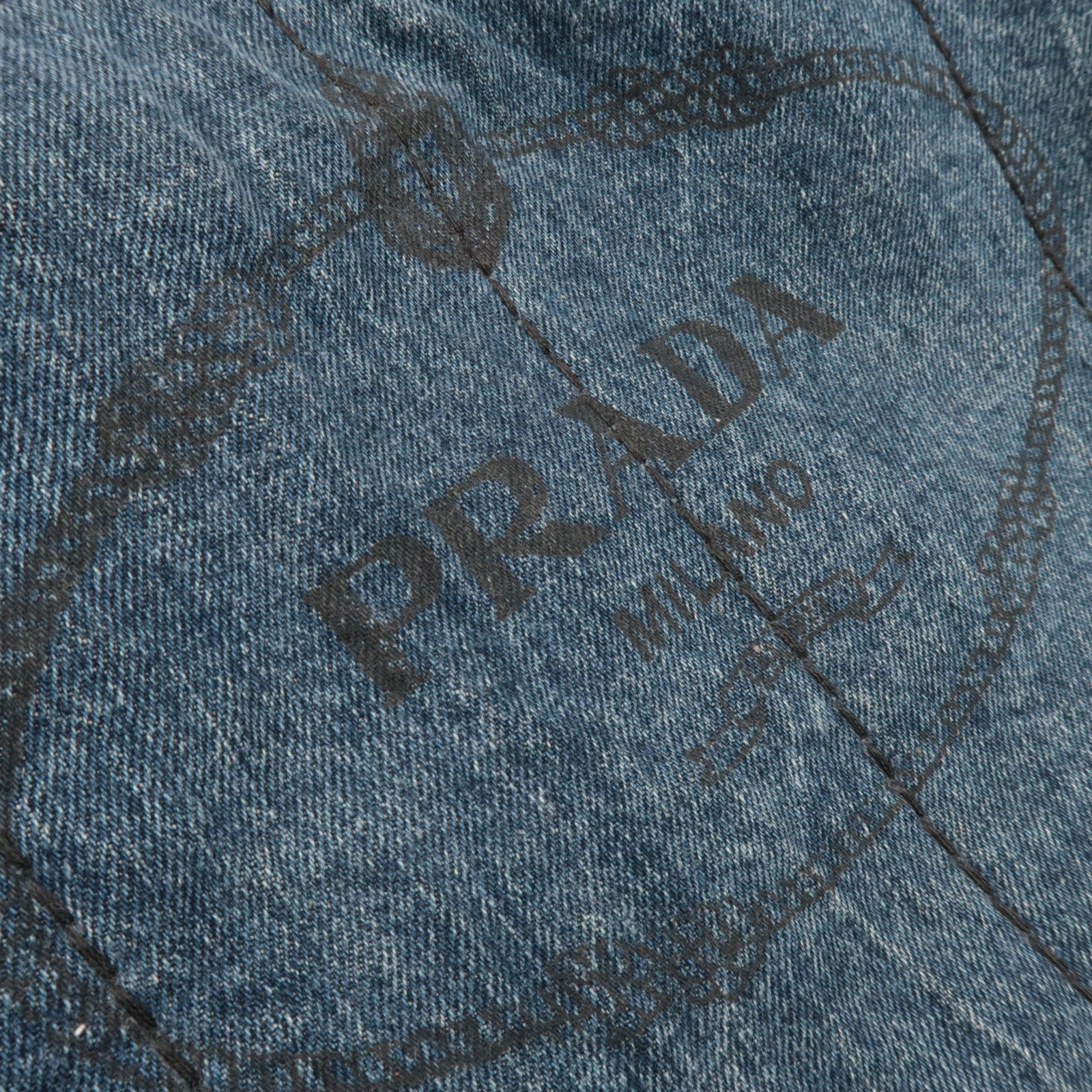 PRADA Canapa Medium Denim Tote Bag Blue B1877B