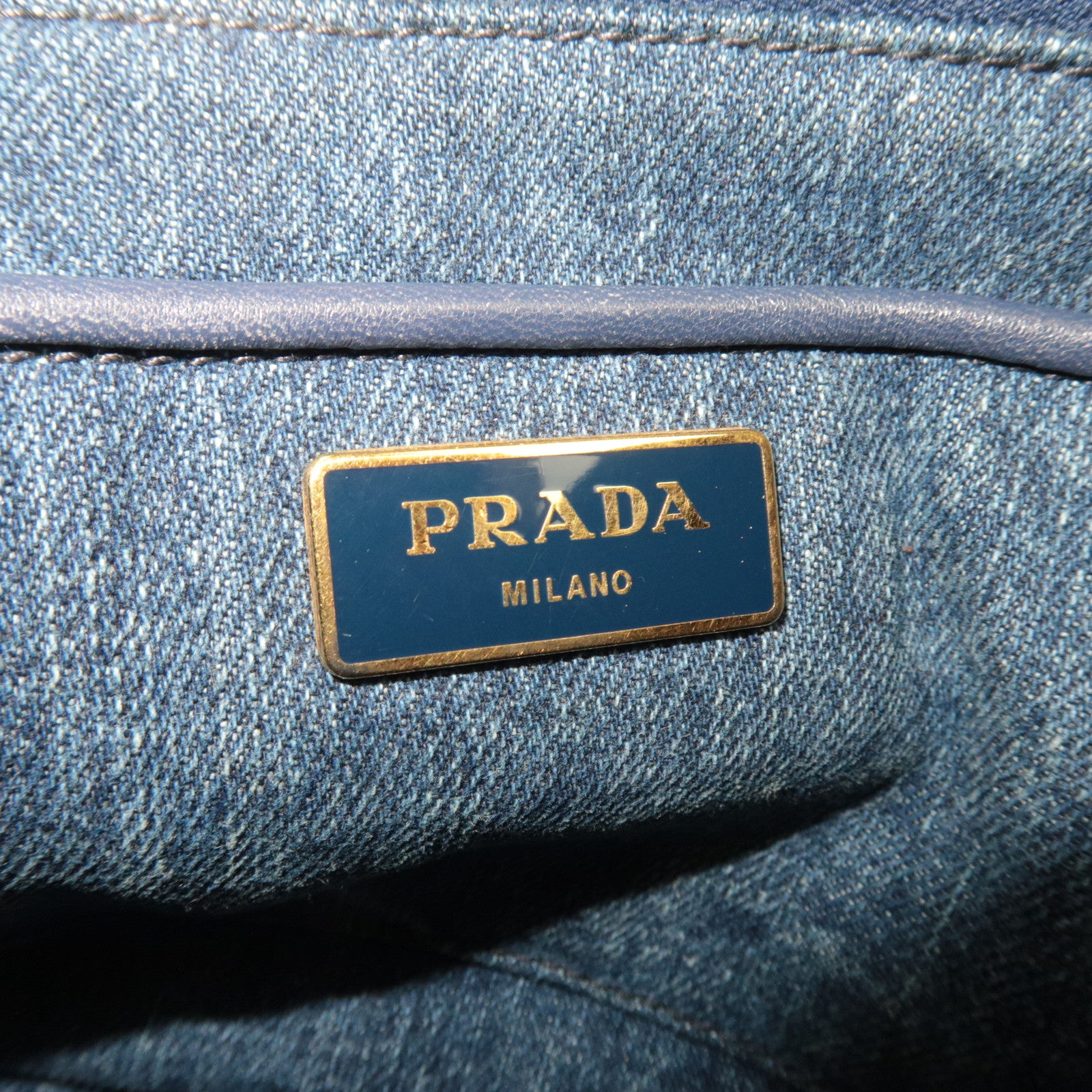 PRADA Canapa Medium Denim Tote Bag Blue B1877B