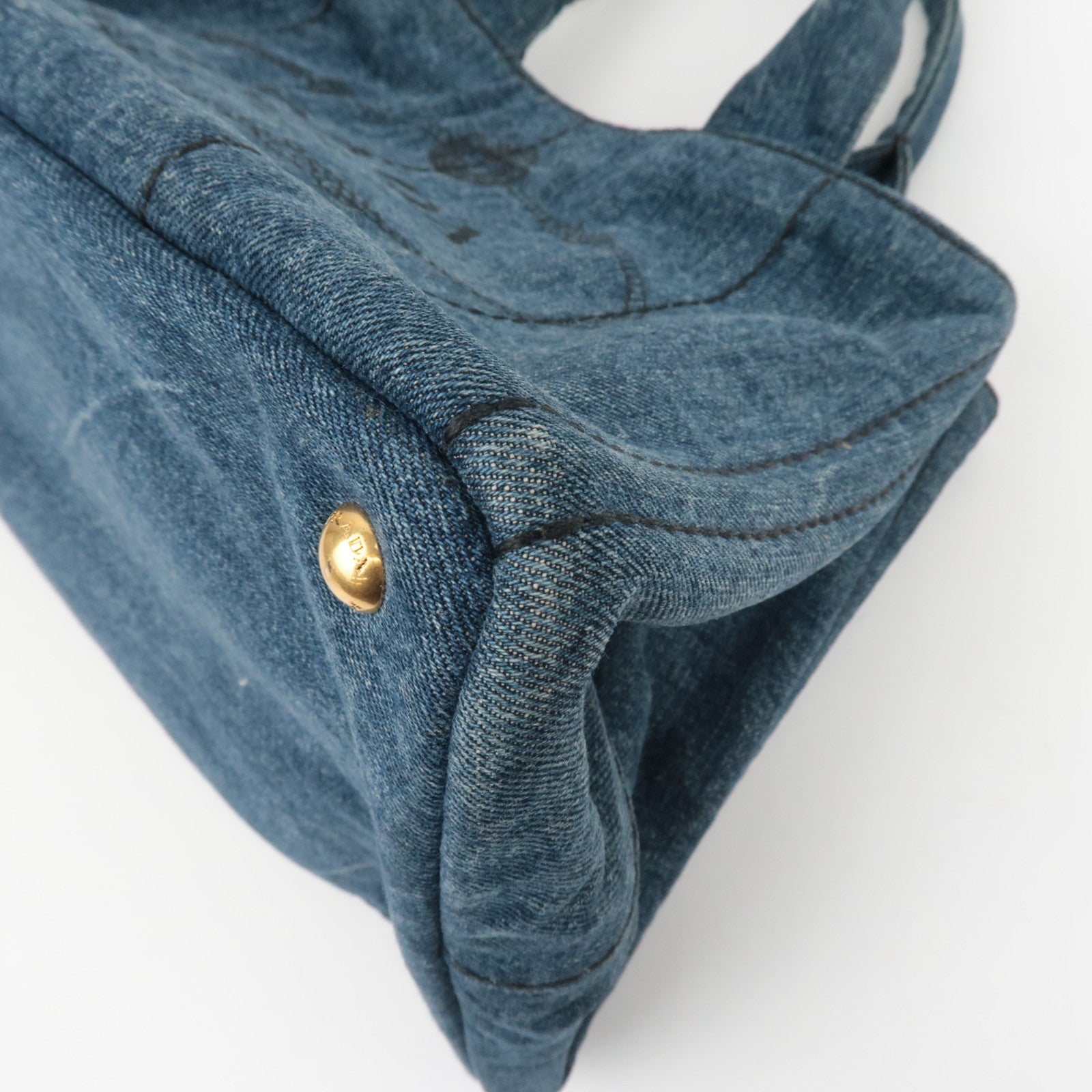 PRADA Canapa Medium Denim Tote Bag Blue B1877B