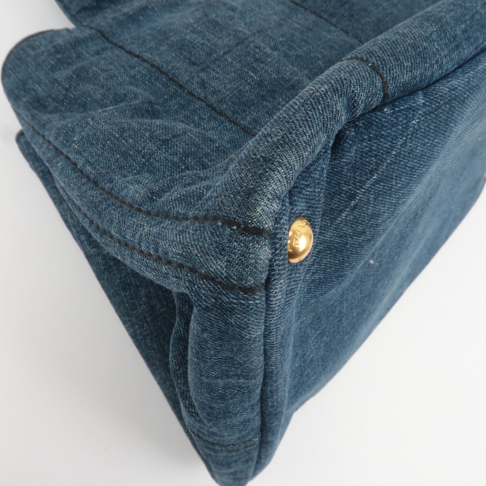 PRADA Canapa Medium Denim Tote Bag Blue B1877B