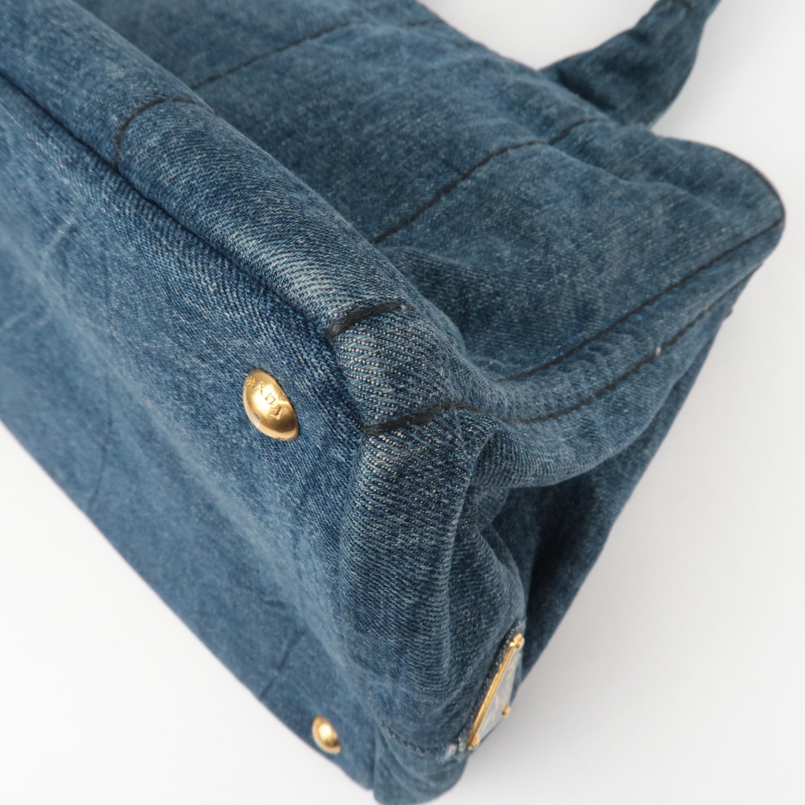 PRADA Canapa Medium Denim Tote Bag Blue B1877B