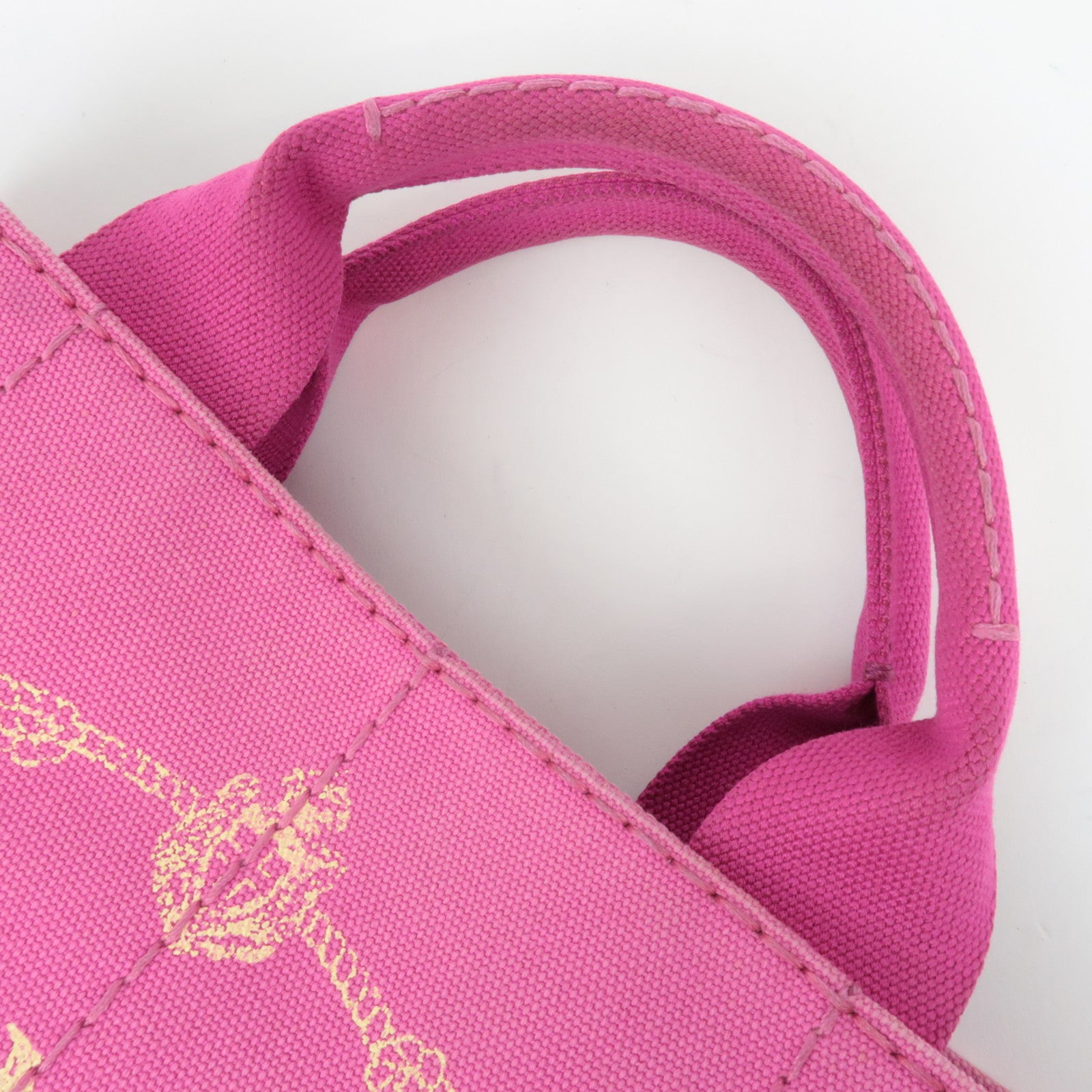 PRADA Canapa Mini 2Way Canvas Tote Bag Pink B2439G