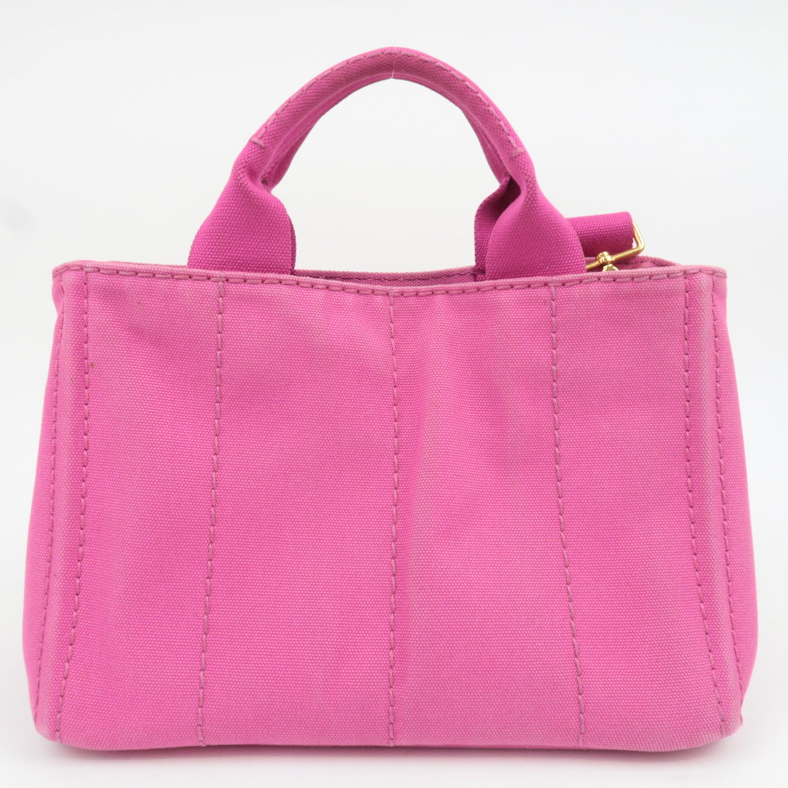 PRADA Canapa Mini 2Way Canvas Tote Bag Pink B2439G