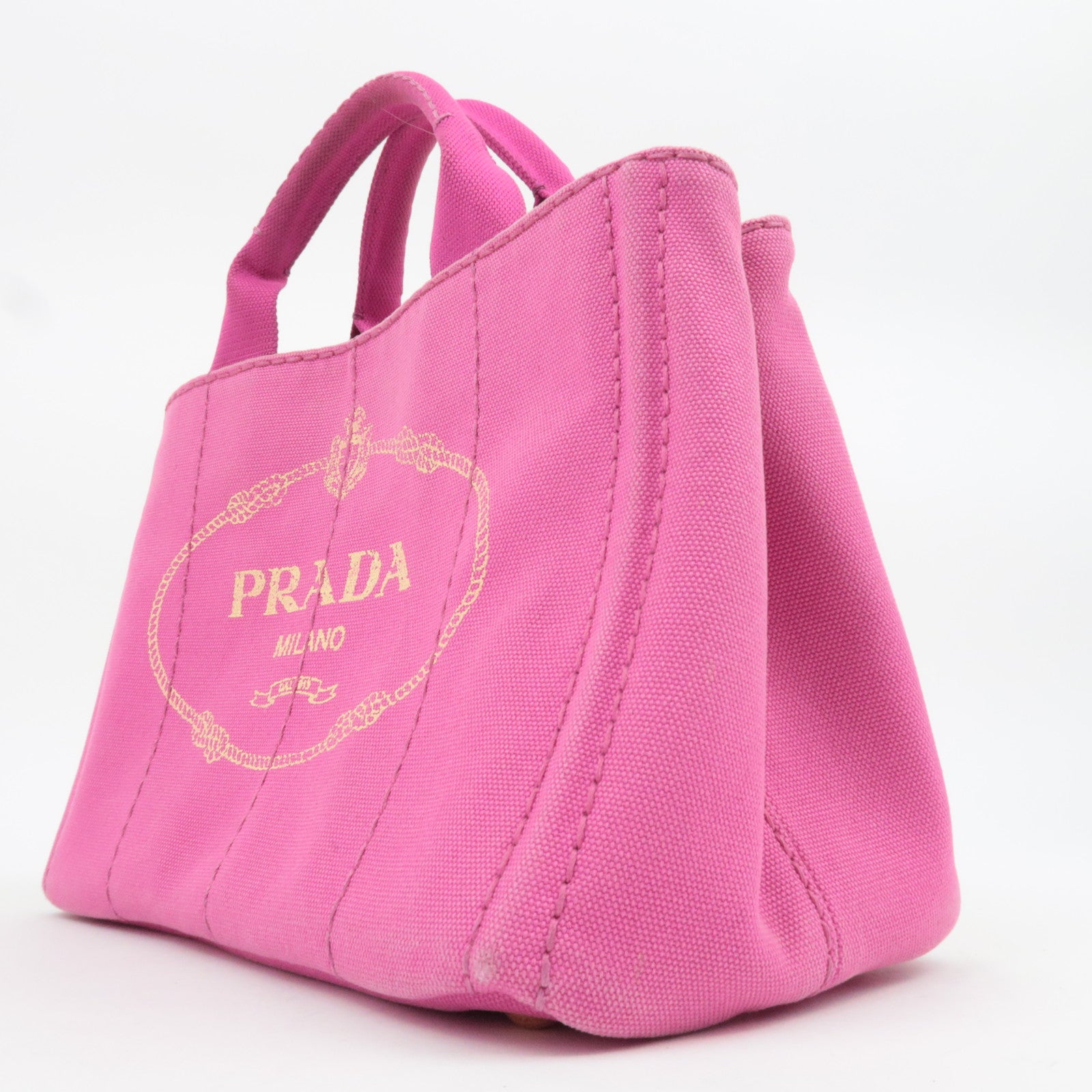 PRADA Canapa Mini 2Way Canvas Tote Bag Pink B2439G