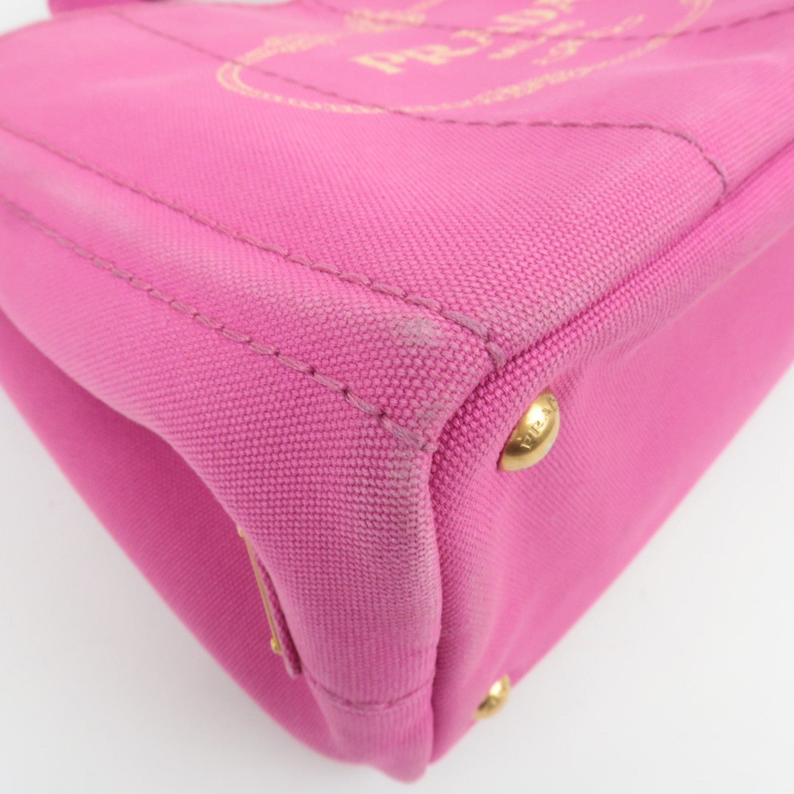 PRADA Canapa Mini 2Way Canvas Tote Bag Pink B2439G