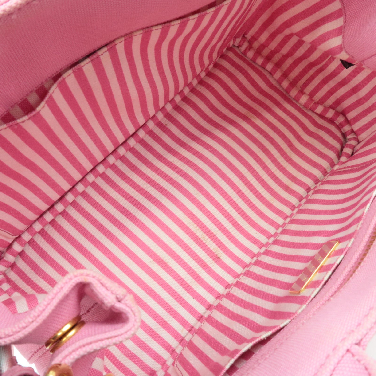 PRADA Canapa Mini Canvas 2Way Tote Bag Pink 1BG439