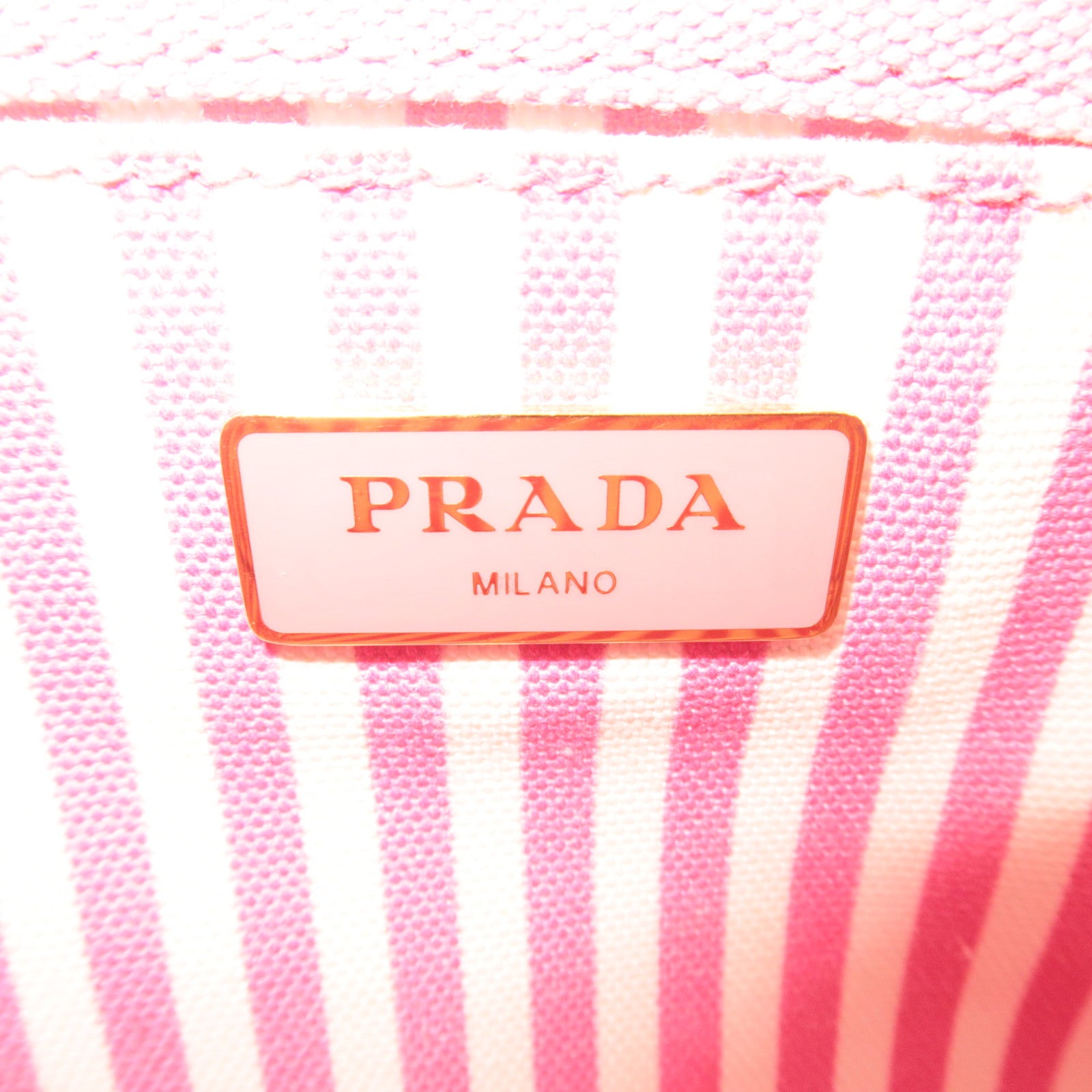 PRADA Canapa Mini Canvas 2Way Tote Bag Pink 1BG439