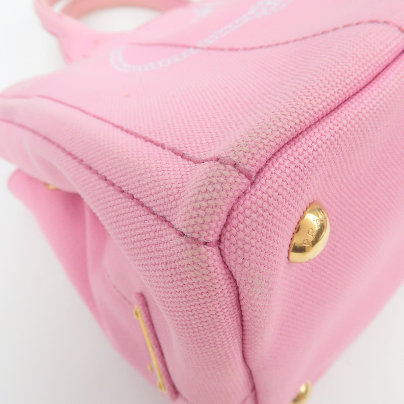 PRADA Canapa Mini Canvas 2Way Tote Bag Pink 1BG439