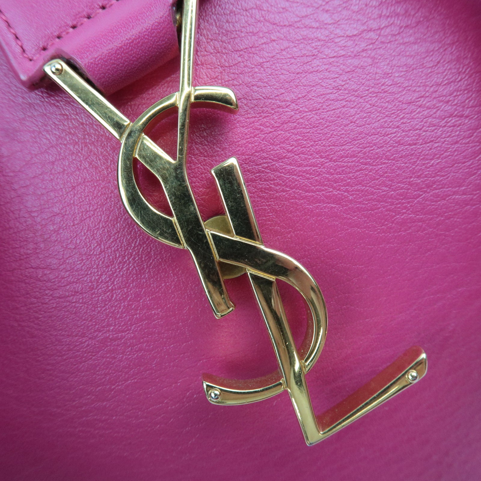 SAINT LAURENT Cabas Leather 2Way Bag Pink 357395