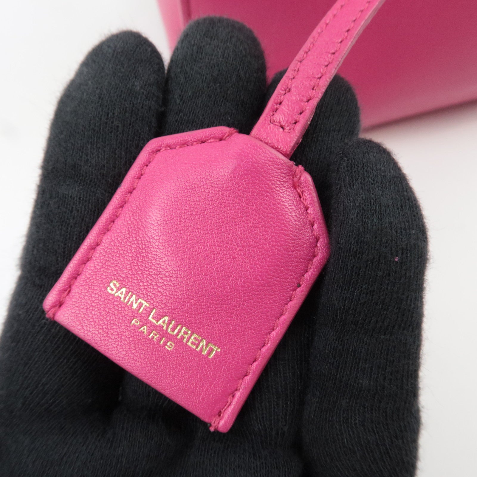 SAINT LAURENT Cabas Leather 2Way Bag Pink 357395