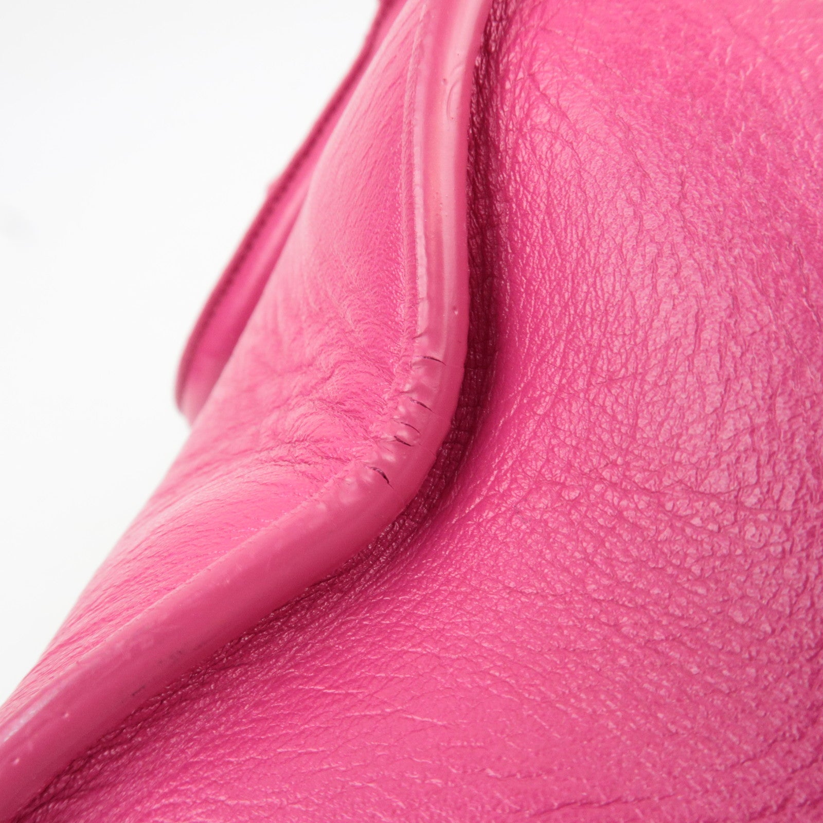 SAINT LAURENT Cabas Leather 2Way Bag Pink 357395