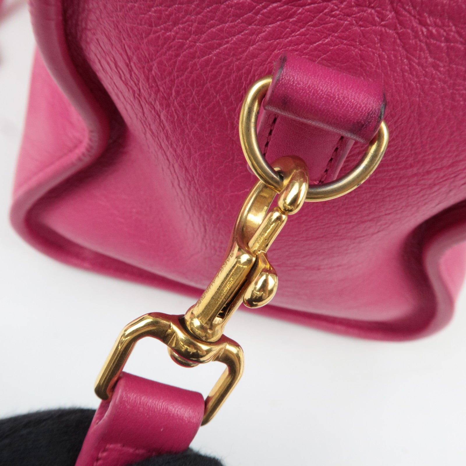 SAINT LAURENT Cabas Leather 2Way Bag Pink 357395