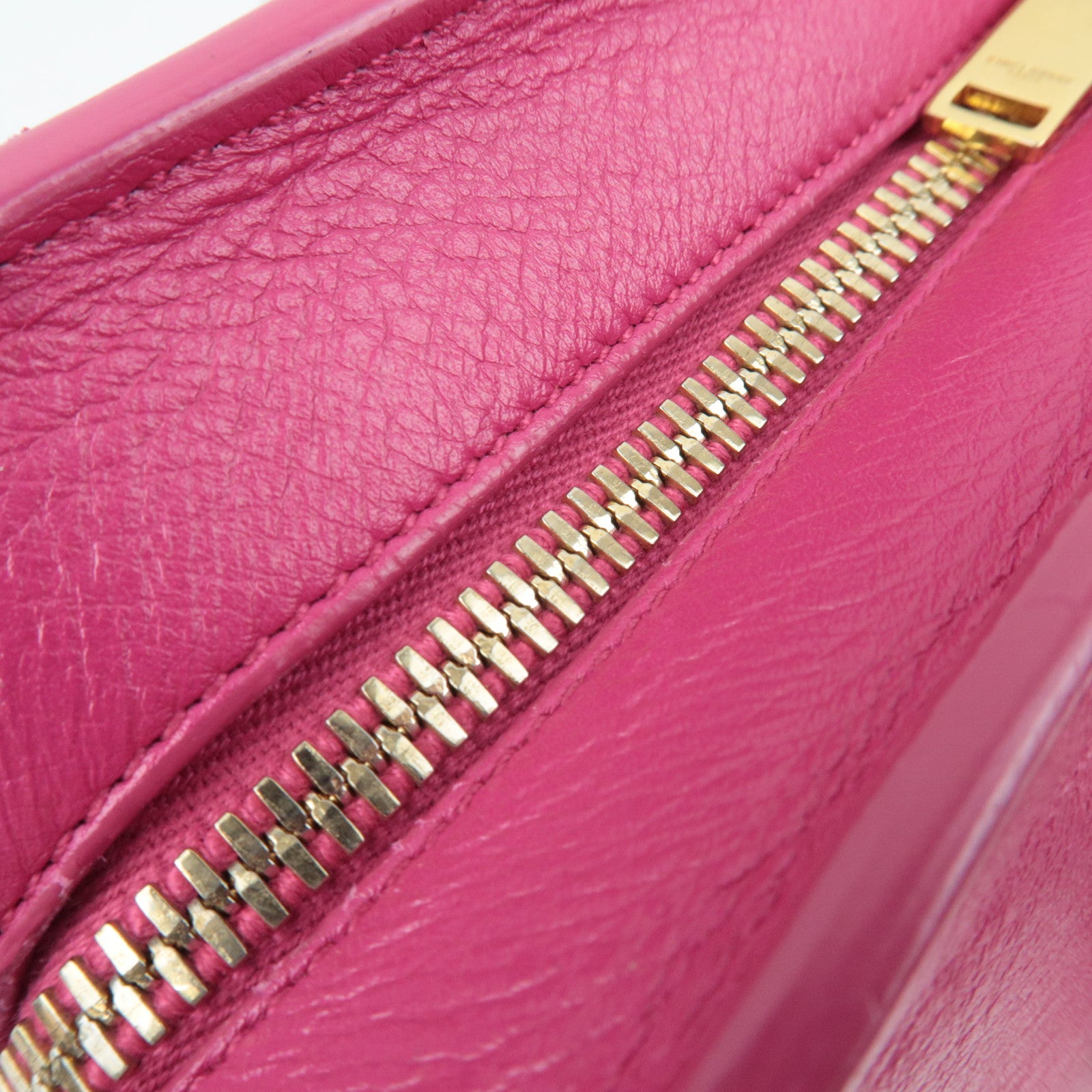 SAINT LAURENT Cabas Leather 2Way Bag Pink 357395