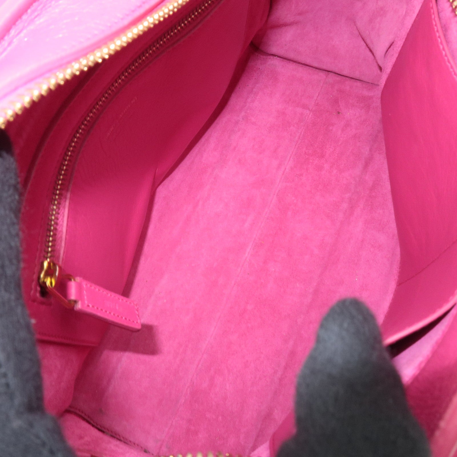 SAINT LAURENT Cabas Leather 2Way Bag Pink 357395