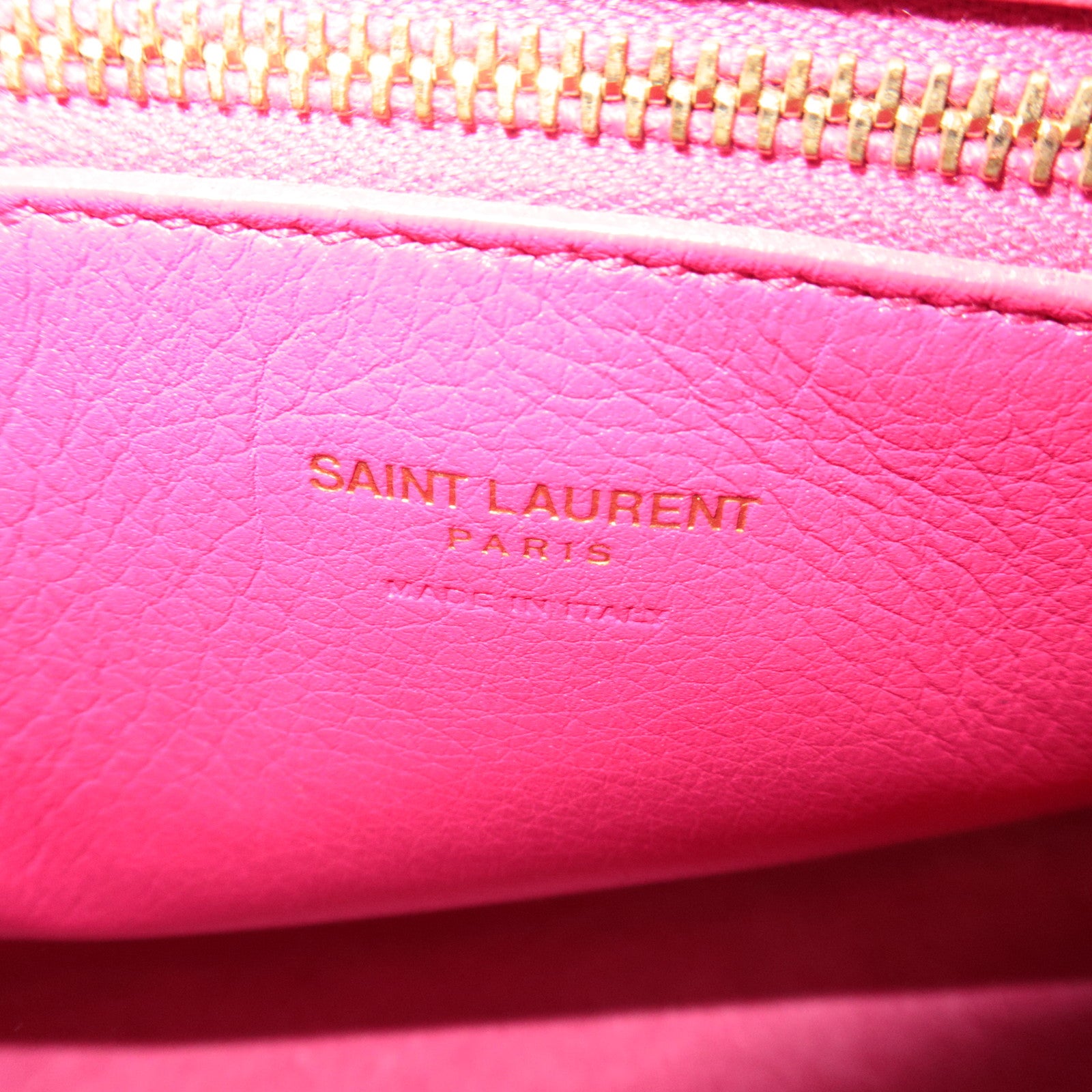 SAINT LAURENT Cabas Leather 2Way Bag Pink 357395
