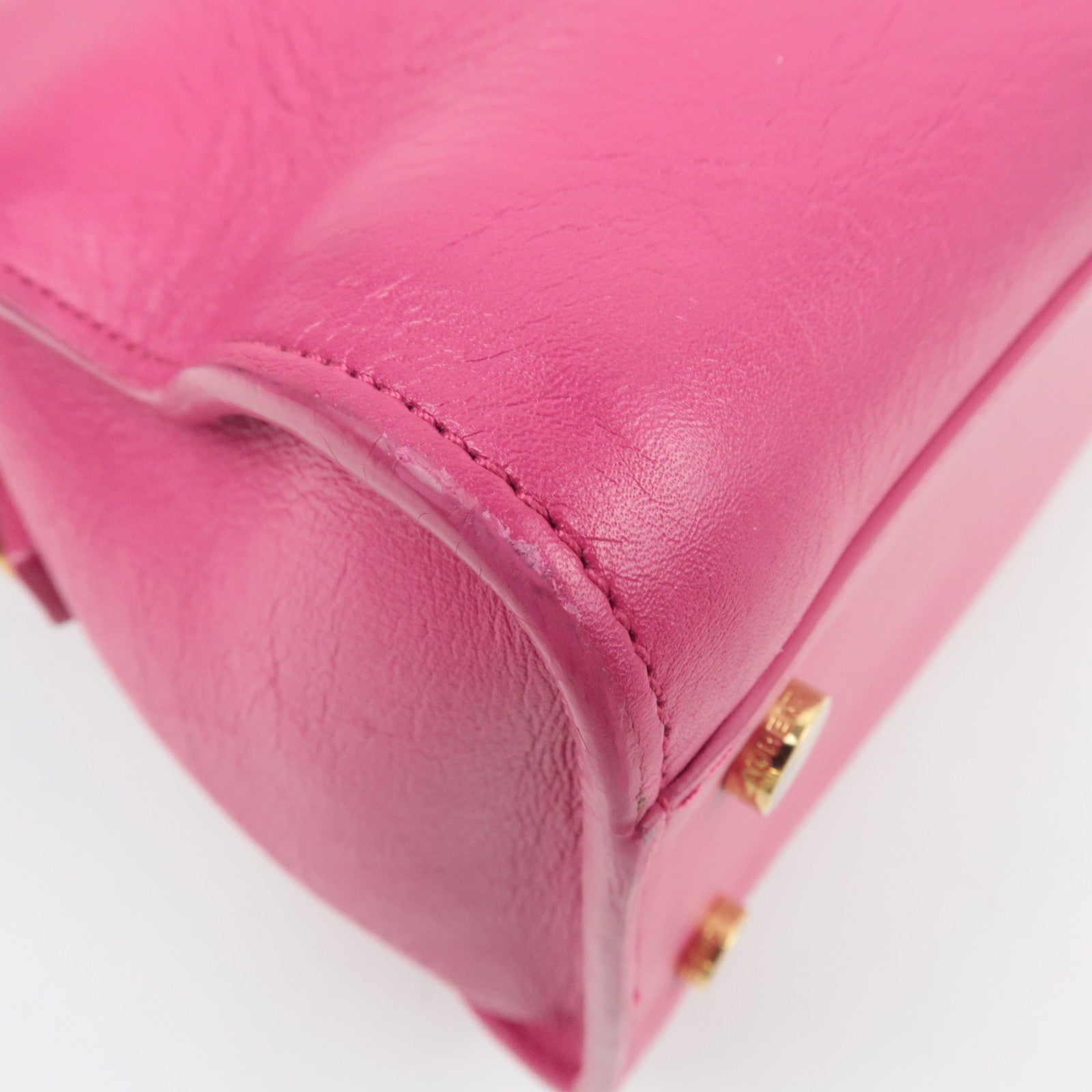 SAINT LAURENT Cabas Leather 2Way Bag Pink 357395