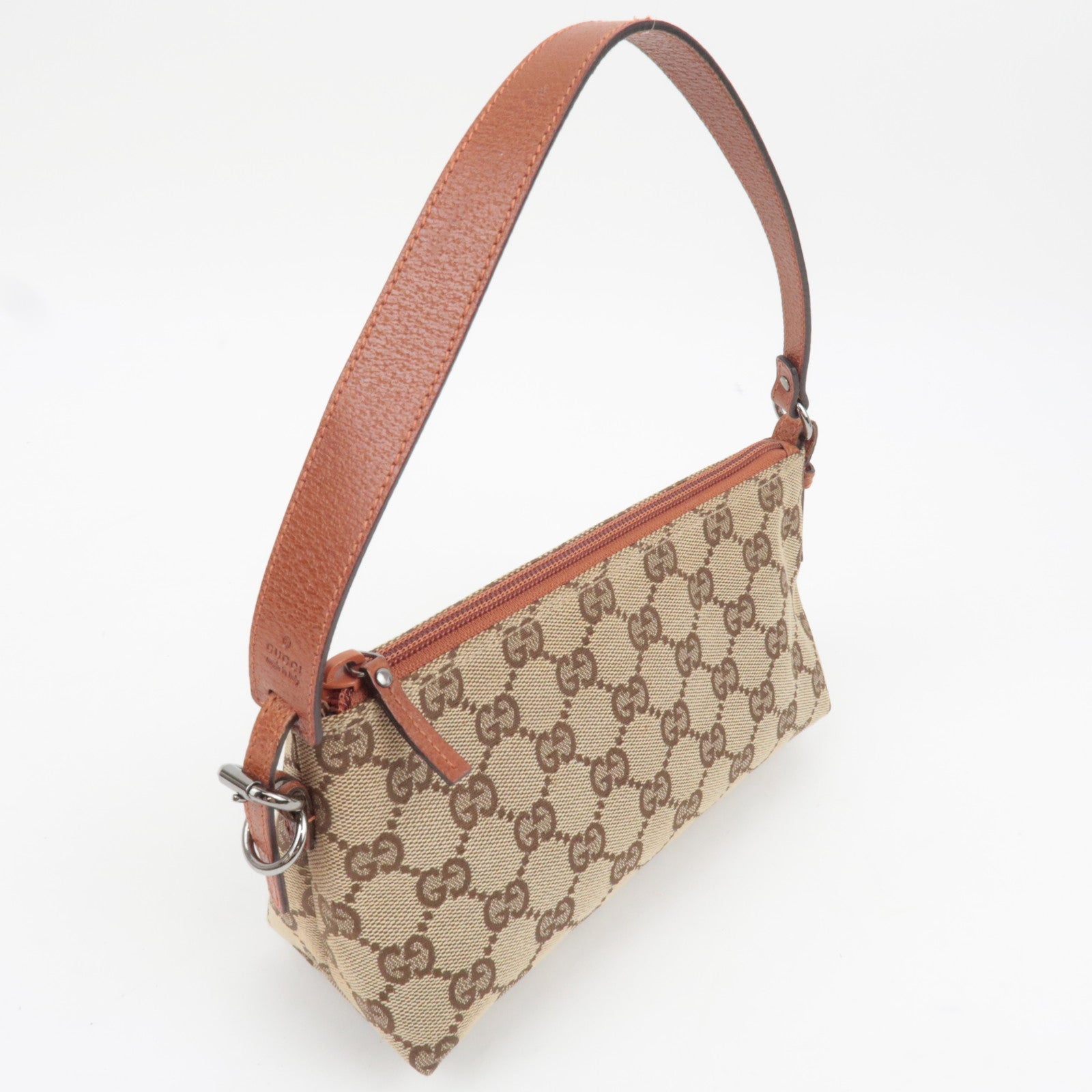 GUCCI Small Shoulder Bag GG Canvas Leather Beige 103399