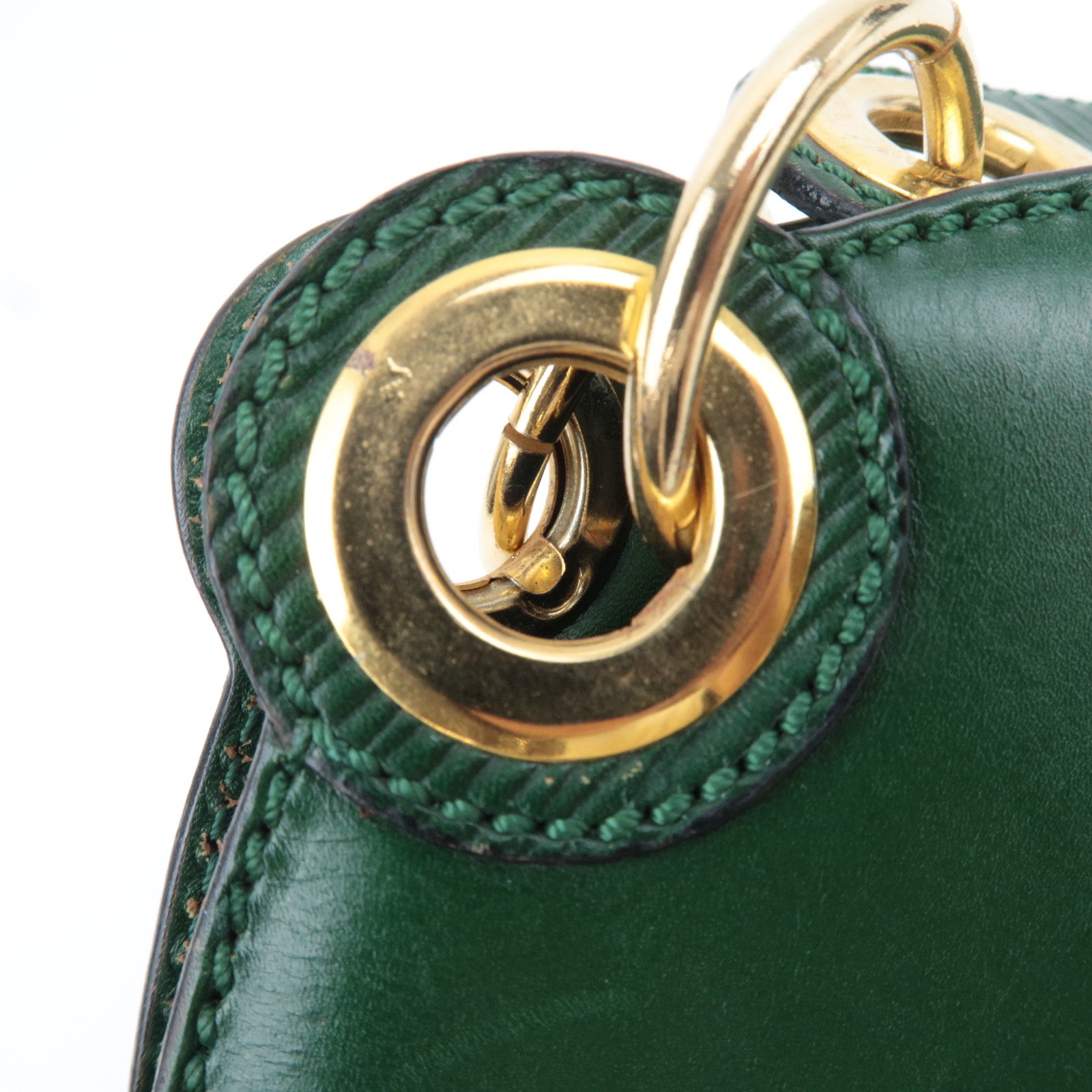 FENDI Vintage Leather Shoulder Bag Green