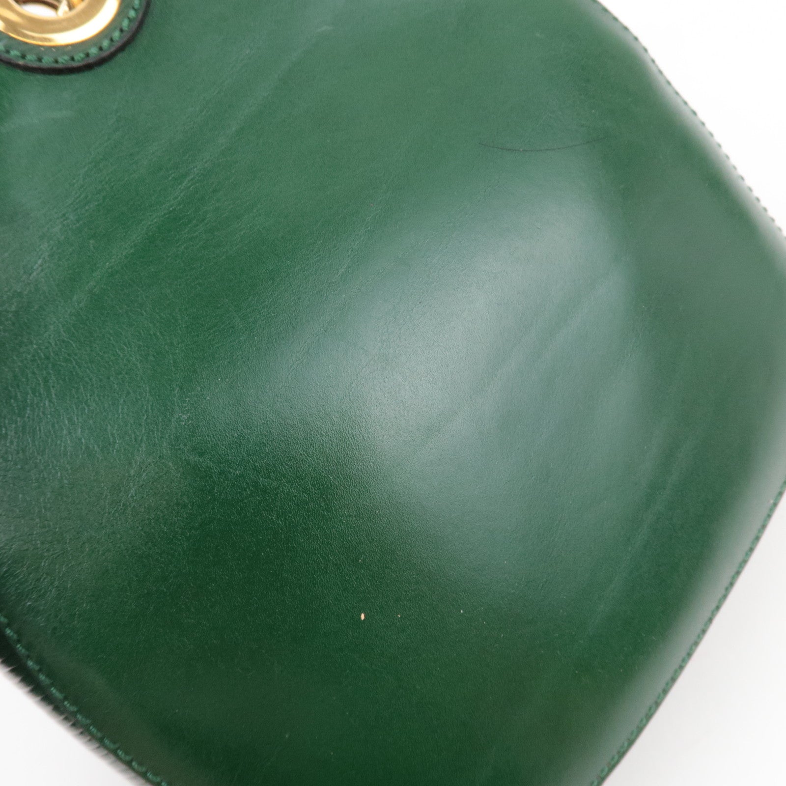 FENDI Vintage Leather Shoulder Bag Green