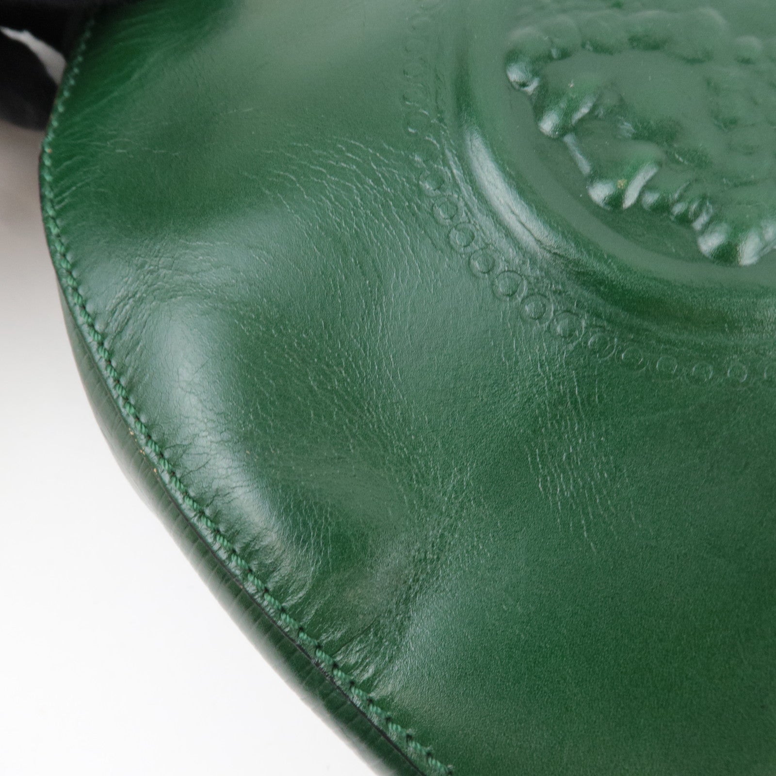 FENDI Vintage Leather Shoulder Bag Green