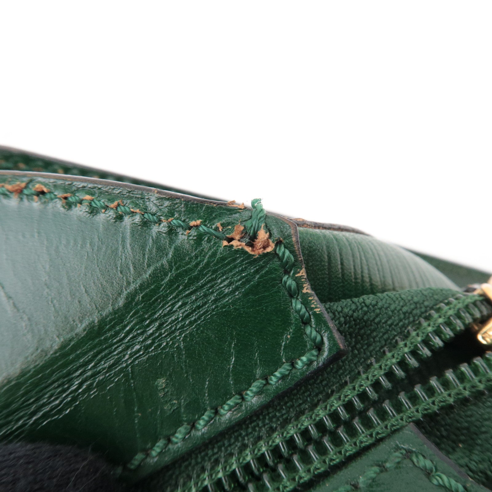 FENDI Vintage Leather Shoulder Bag Green