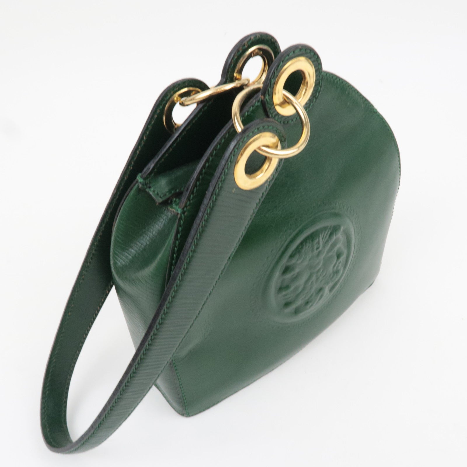 FENDI Vintage Leather Shoulder Bag Green