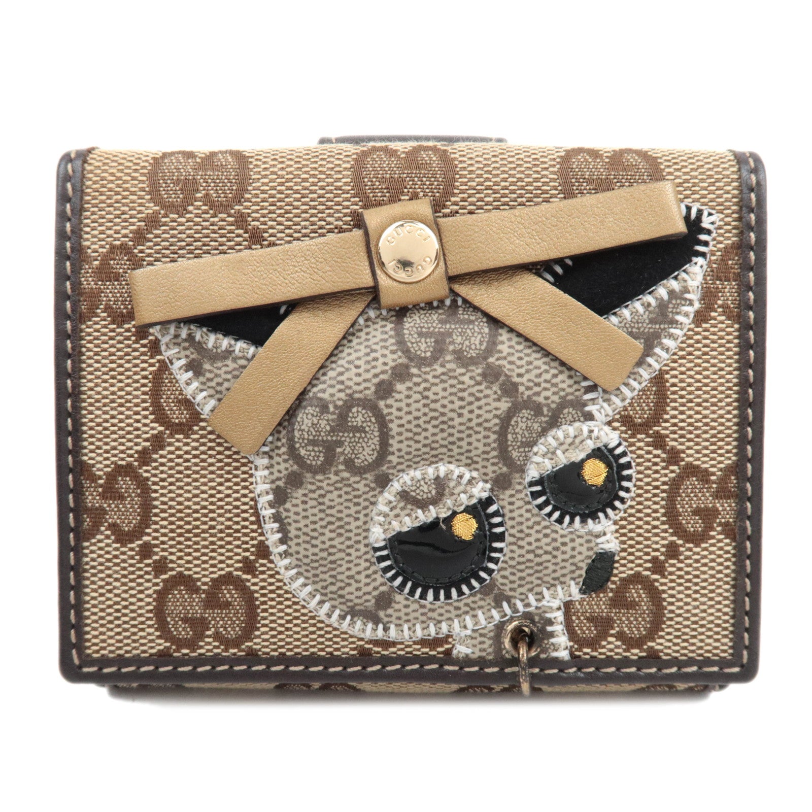 GUCCI Guccioli Chihuahua Wallet GG Canvas GG Plus Leather Beige 22422487124