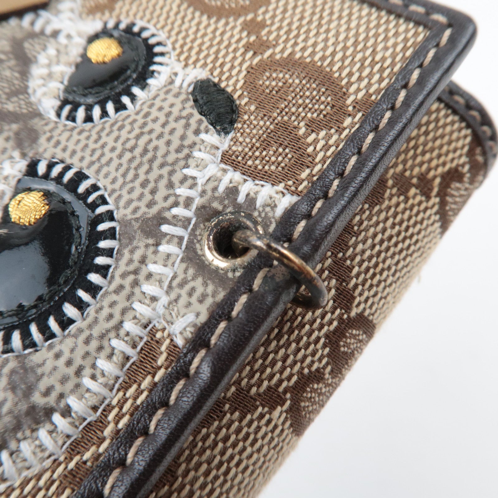 GUCCI Guccioli Chihuahua Wallet GG Canvas GG Plus Leather Beige 224224