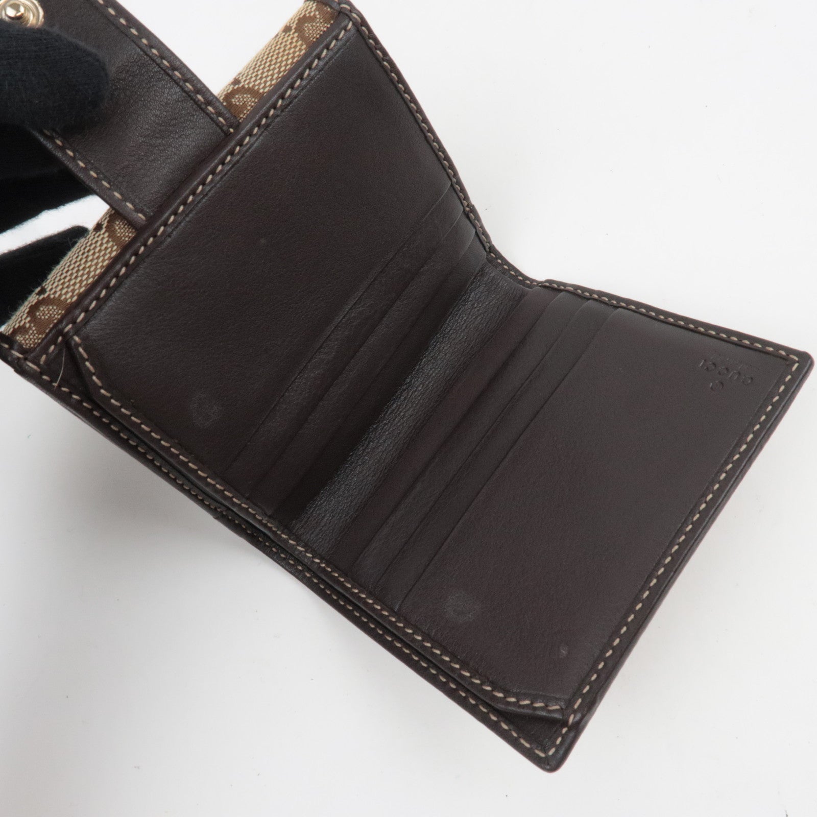 GUCCI Guccioli Chihuahua Wallet GG Canvas GG Plus Leather Beige 224224