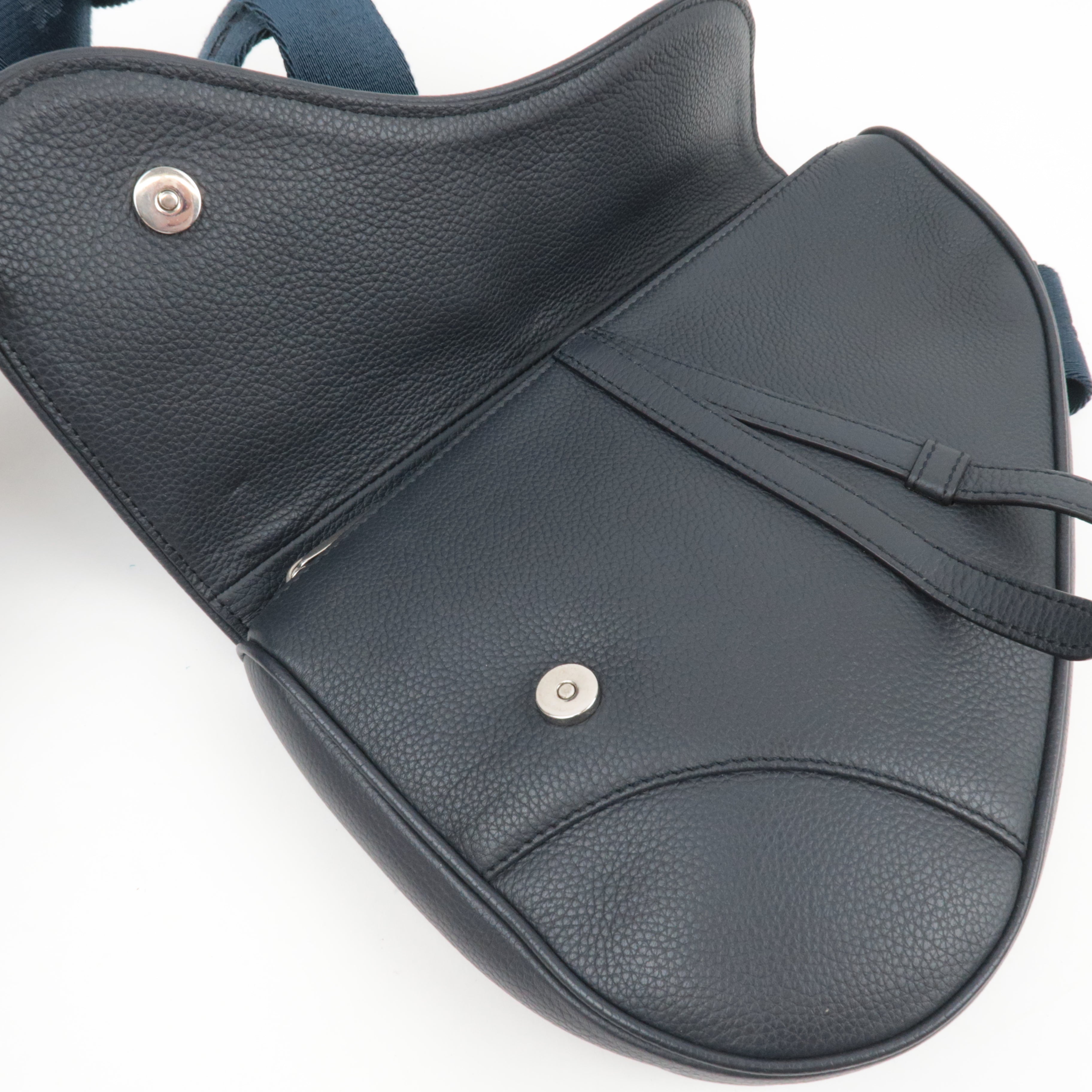 Christian Dior Dior Homme Leather Saddle Body Bag Dark Navy