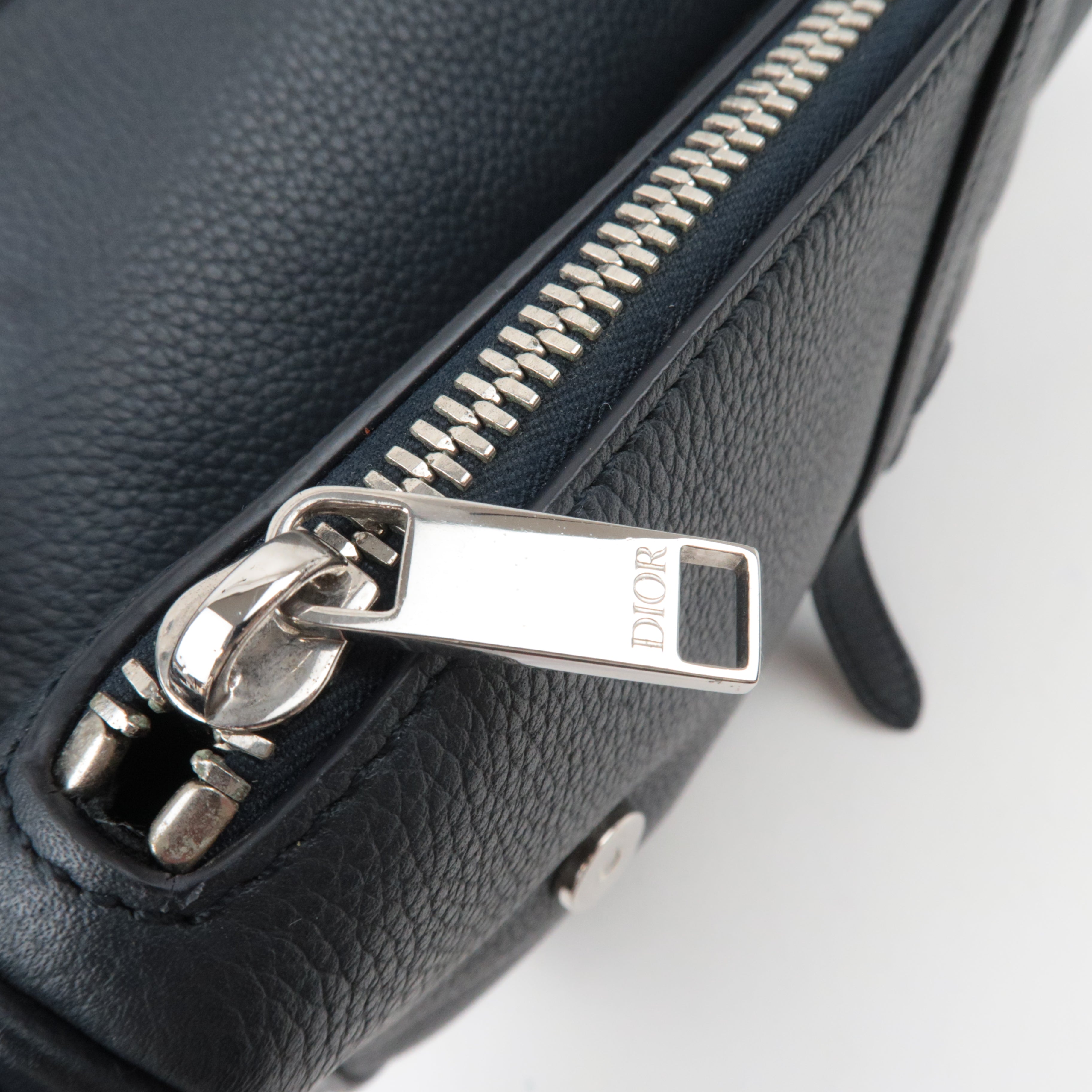 Christian Dior Dior Homme Leather Saddle Body Bag Dark Navy