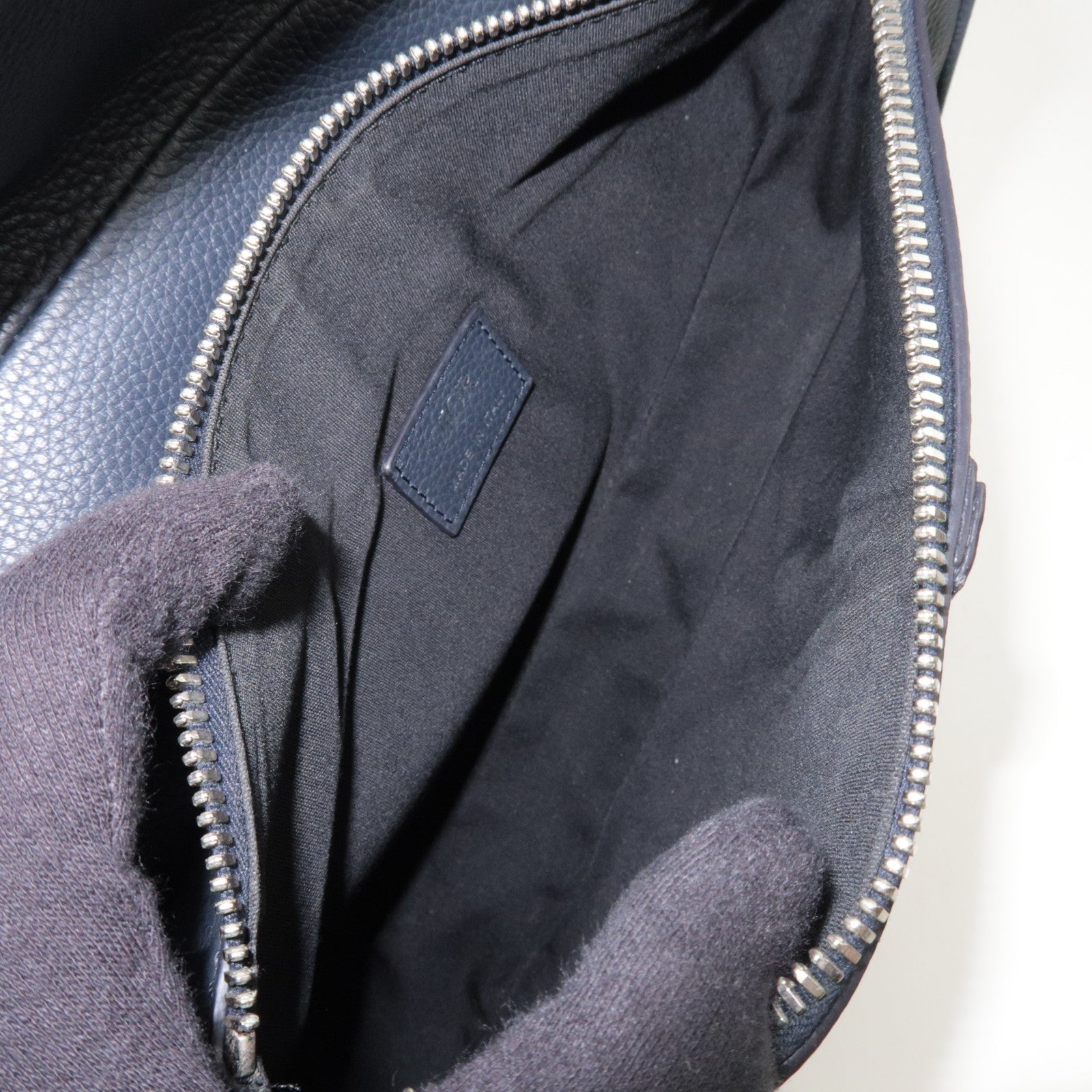 Christian Dior Dior Homme Leather Saddle Body Bag Dark Navy