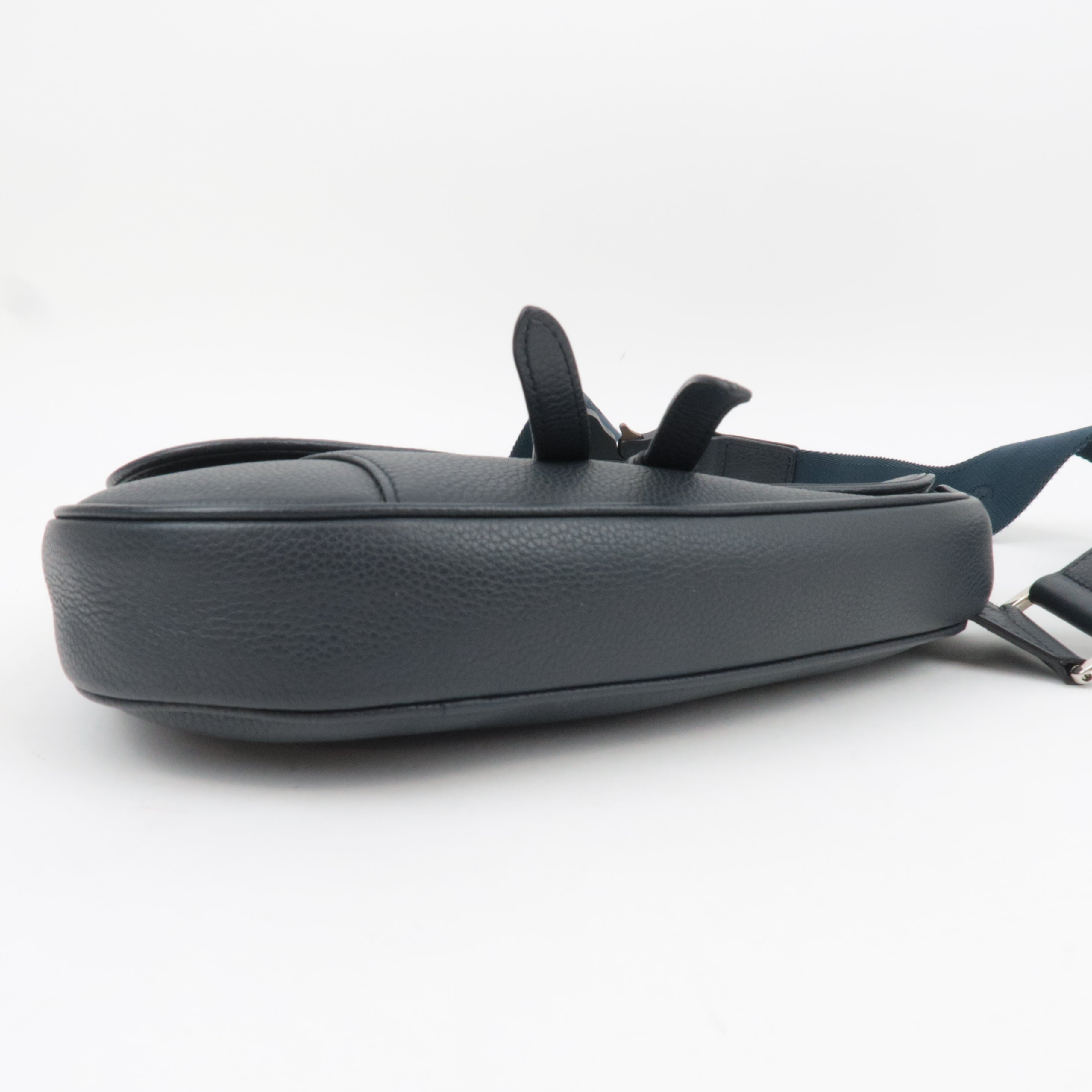 Christian Dior Dior Homme Leather Saddle Body Bag Dark Navy