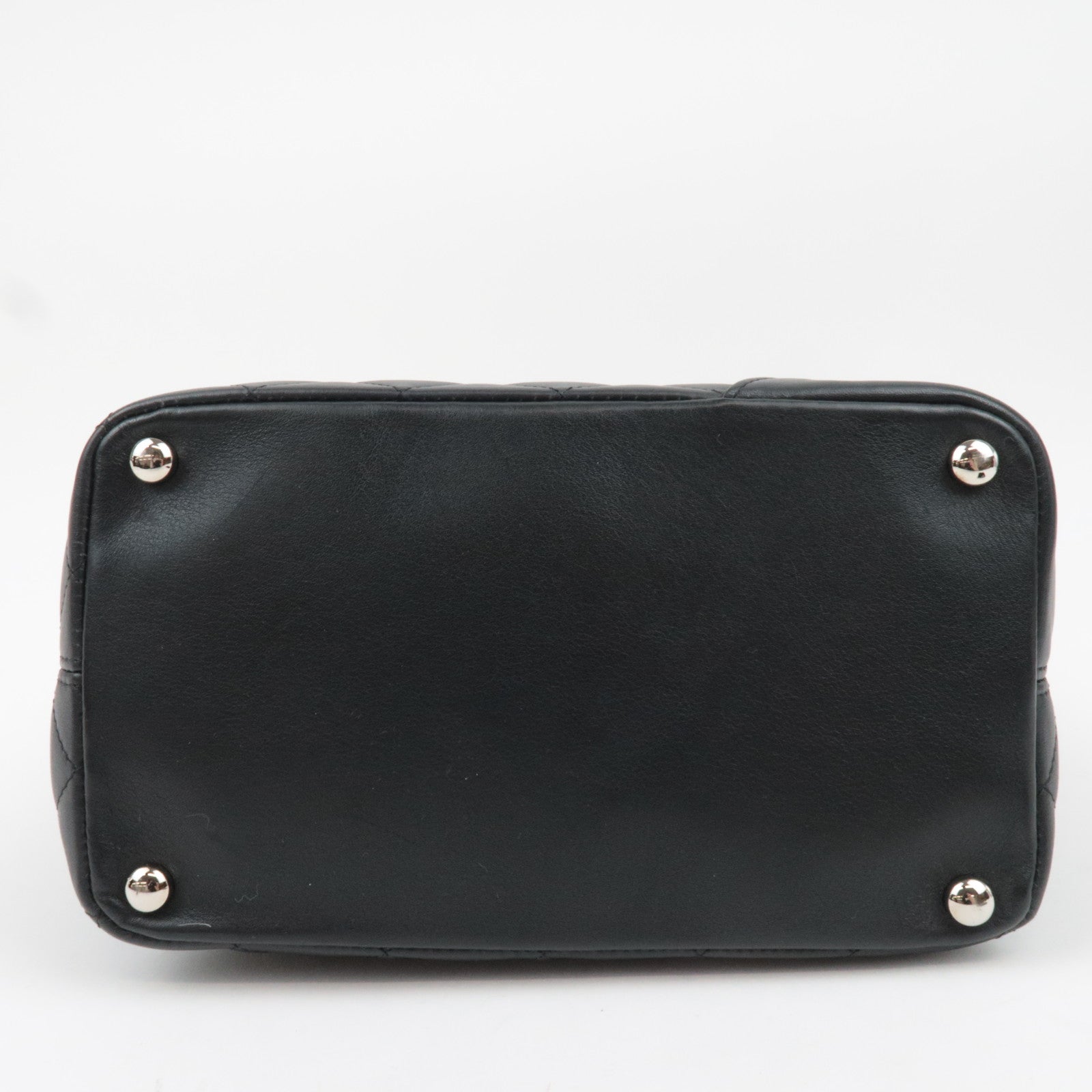 CHANEL Cambon Line Medium Tote Lambskin Patent Black A25167