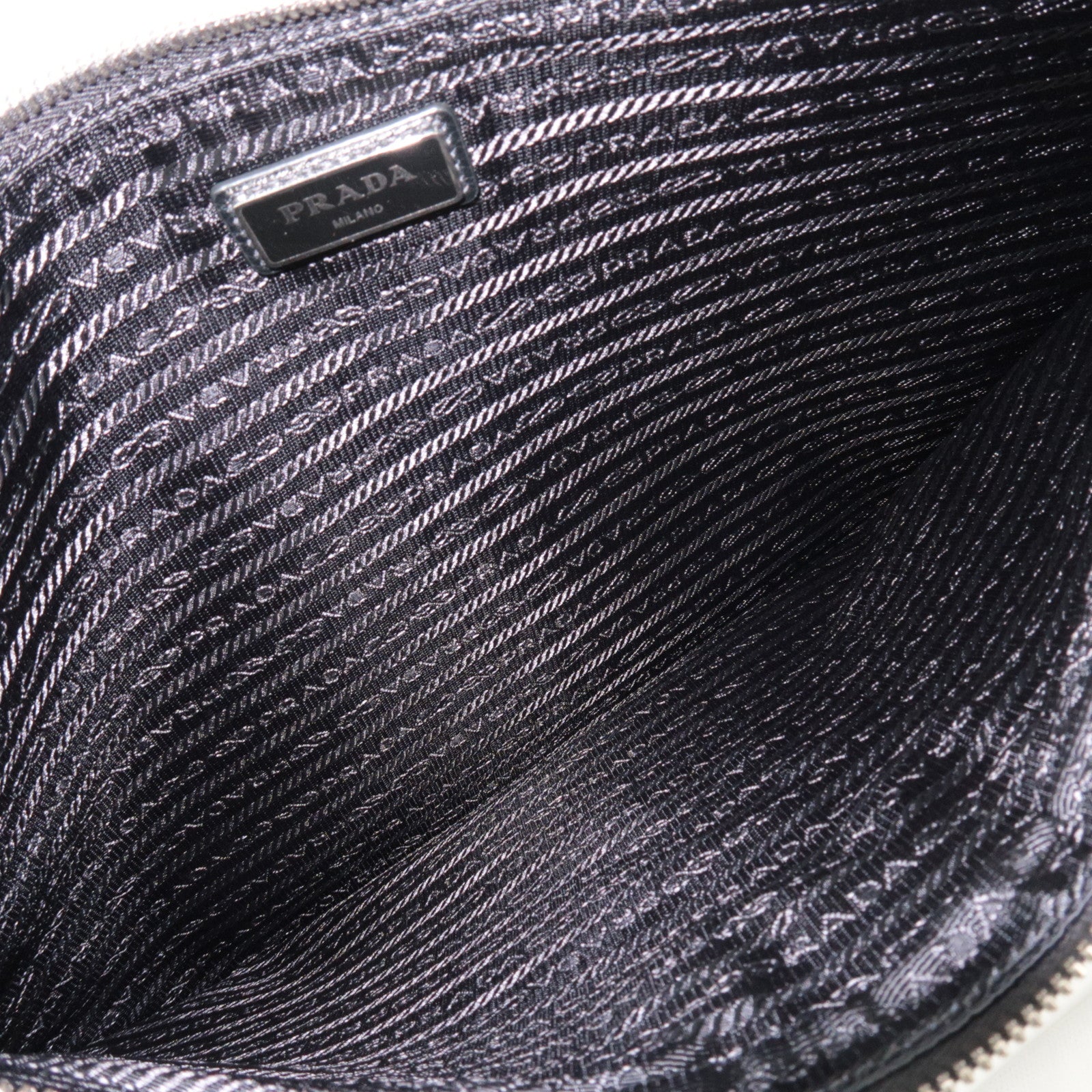 PRADA Leather Clutch Bag Black 2VN013