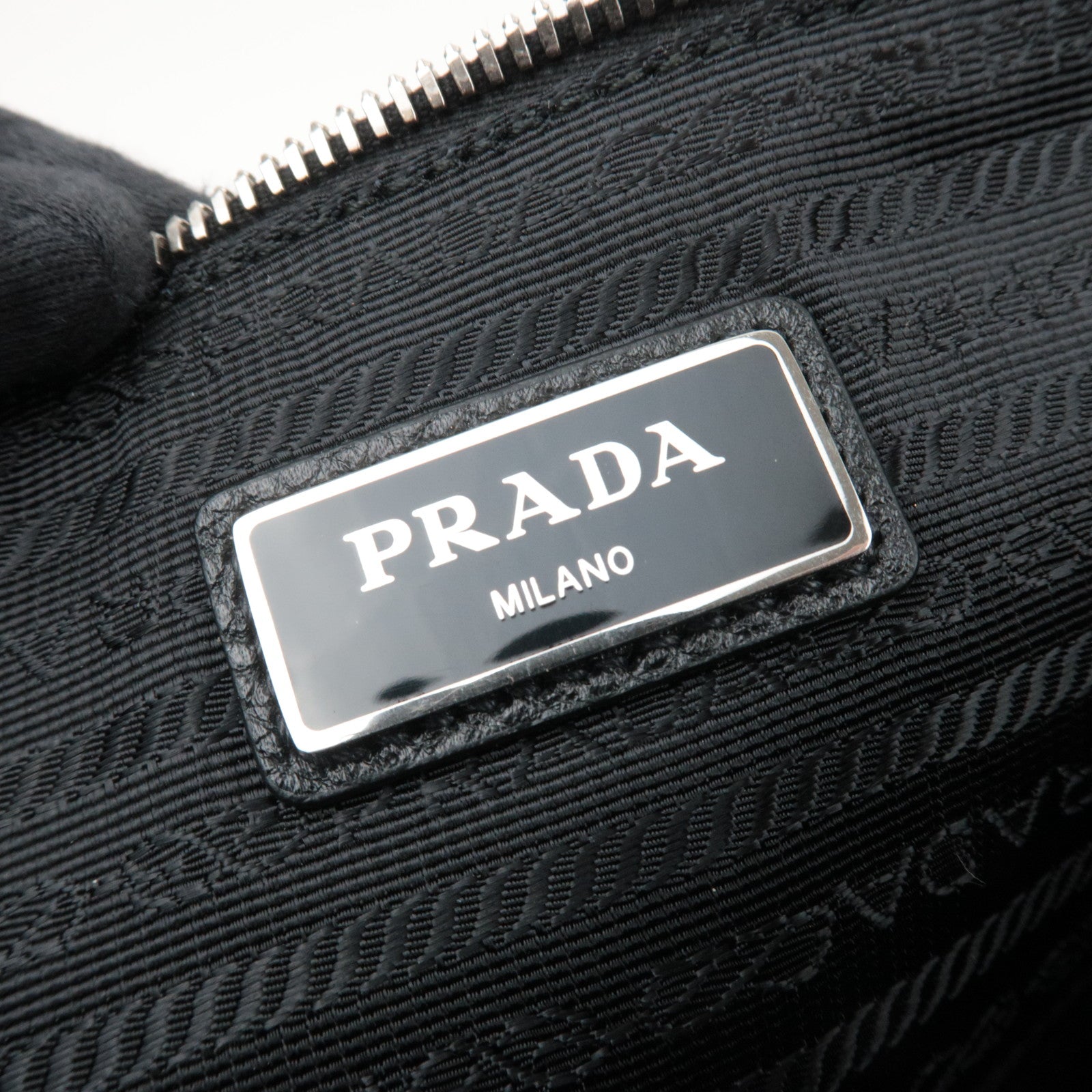 PRADA Leather Clutch Bag Black 2VN013