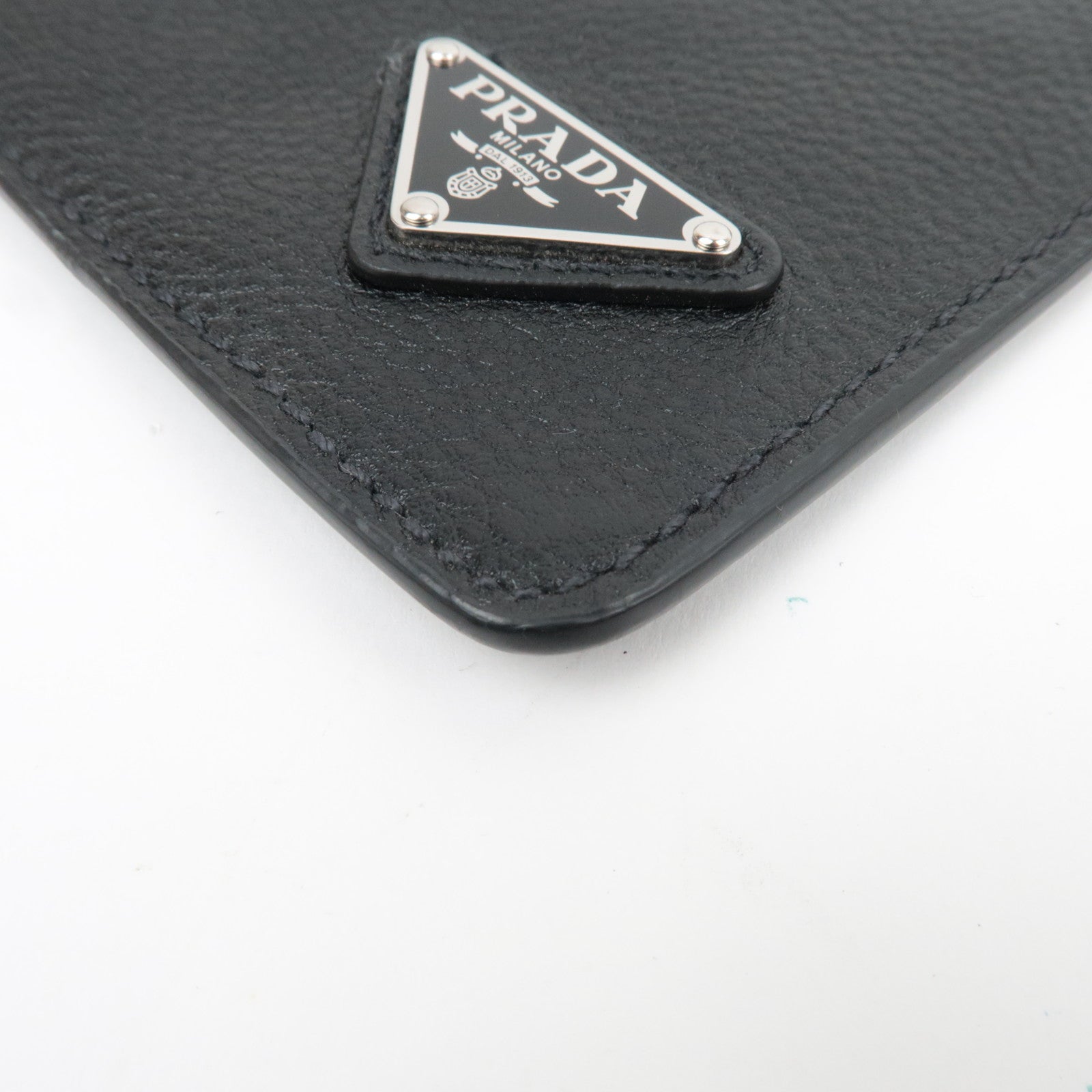 PRADA Leather Clutch Bag Black 2VN013