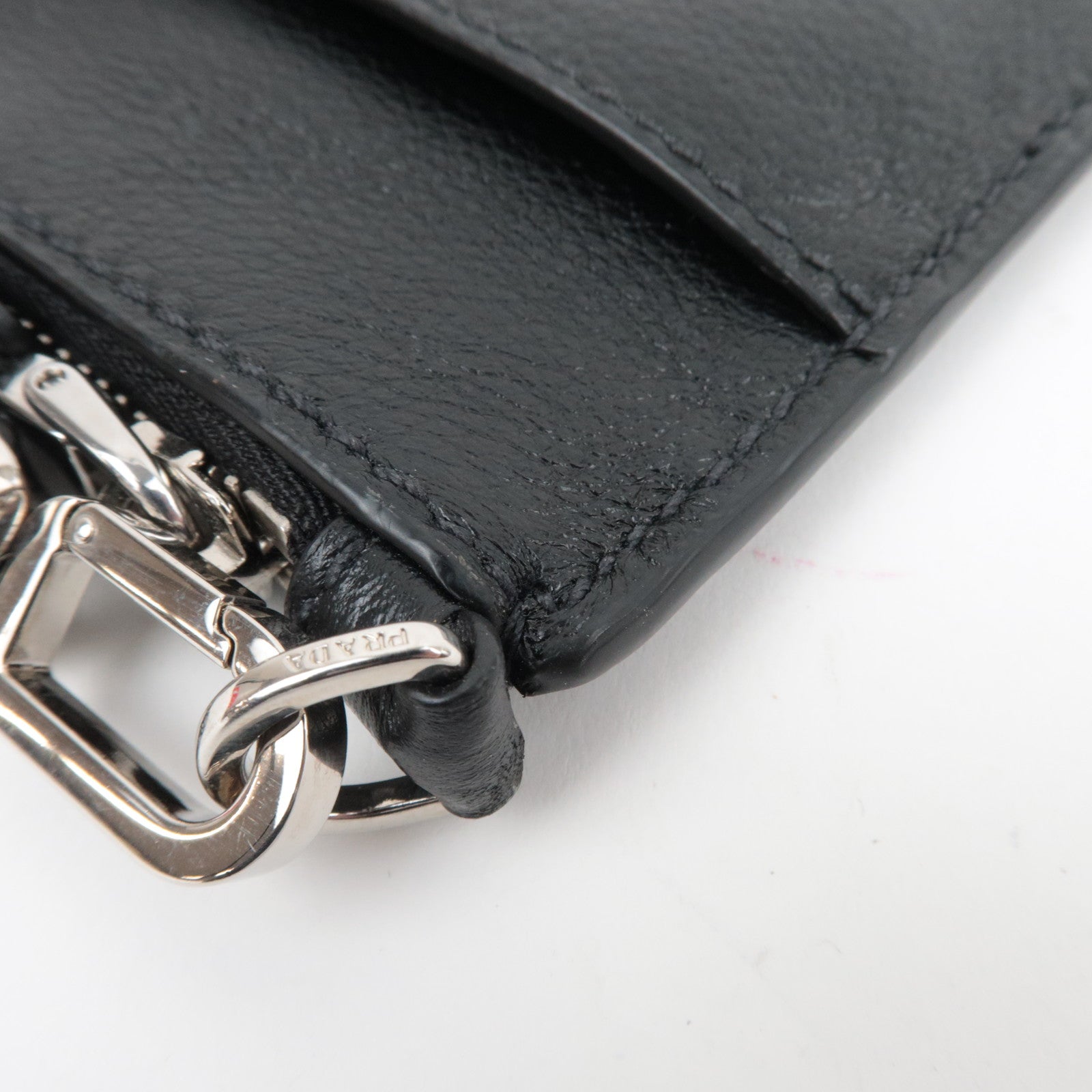 PRADA Leather Clutch Bag Black 2VN013